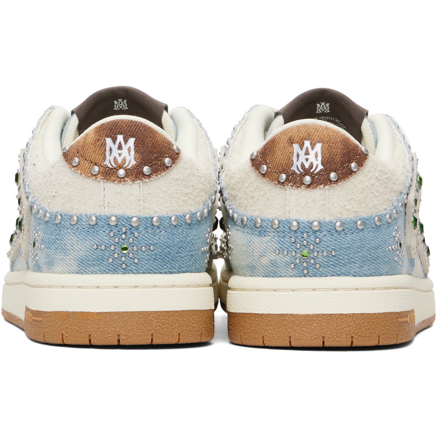  Amiri Blue Stud Skel Top Low Sneakers 