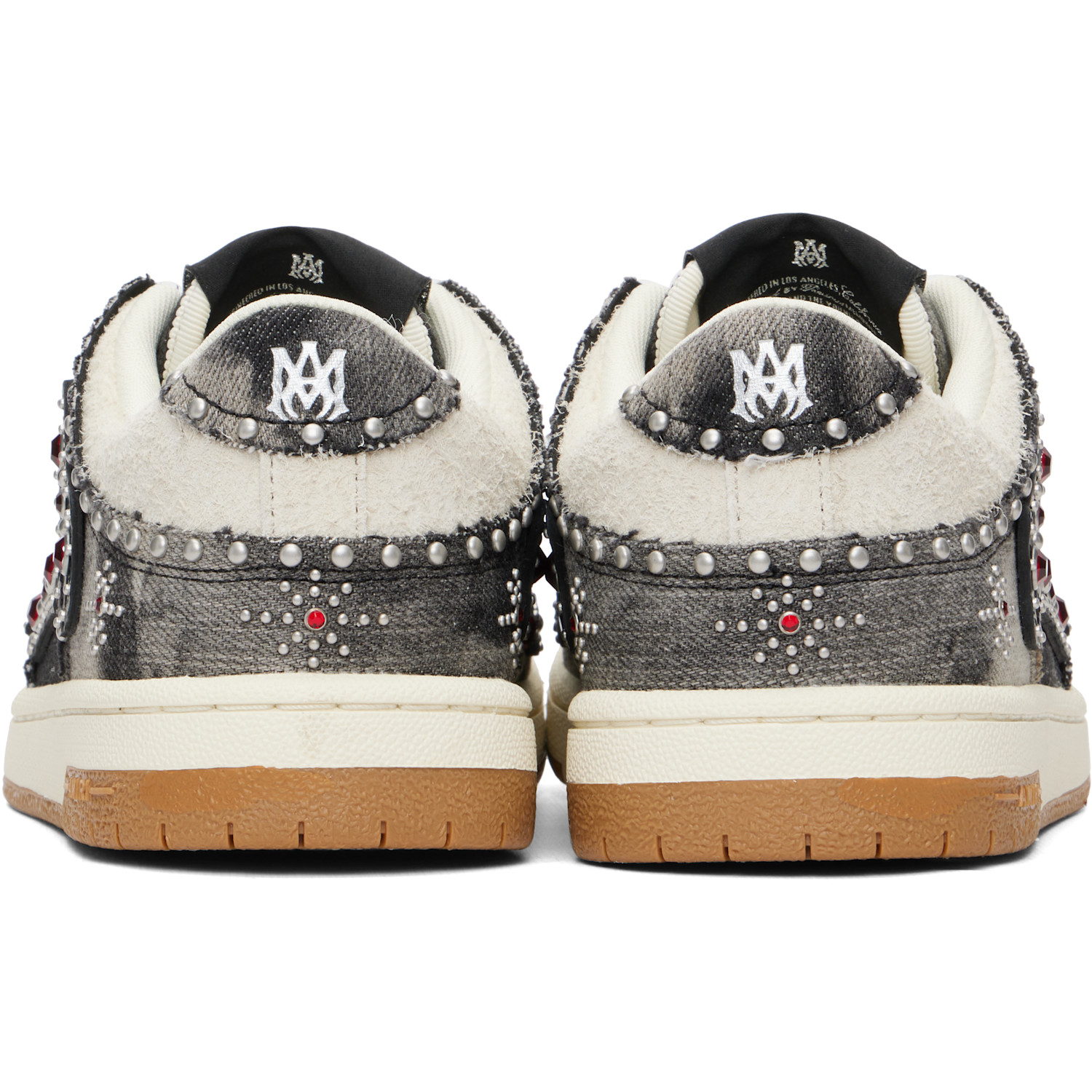  Amiri Black Stud Skel Top Low Sneakers 
