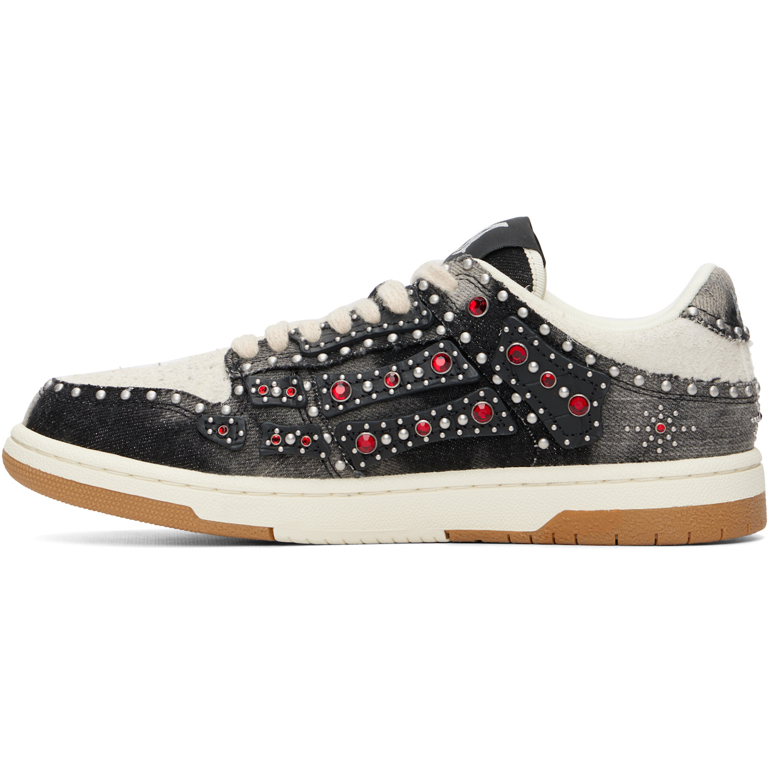  Amiri Black Stud Skel Top Low Sneakers 