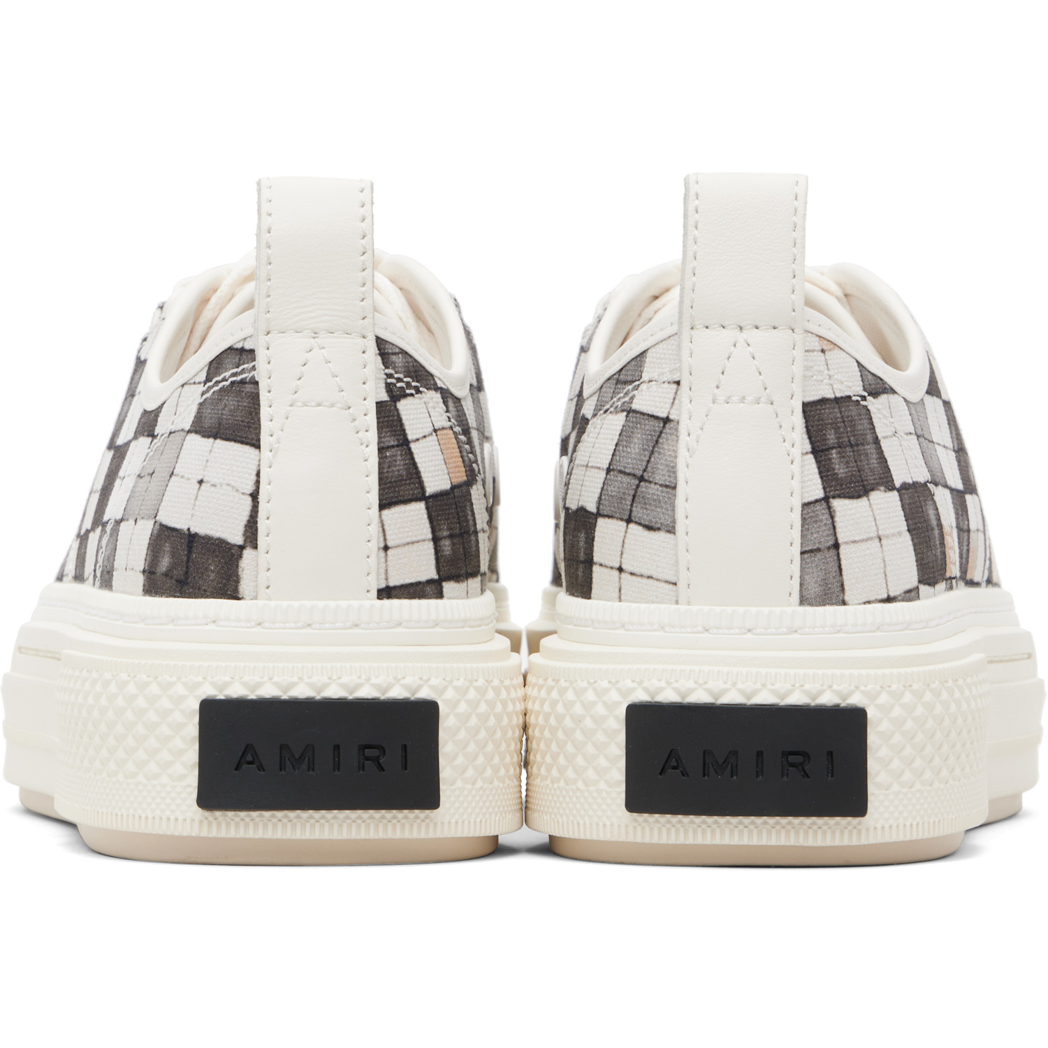  Amiri White & Gray Checkered Court Low Sneakers 