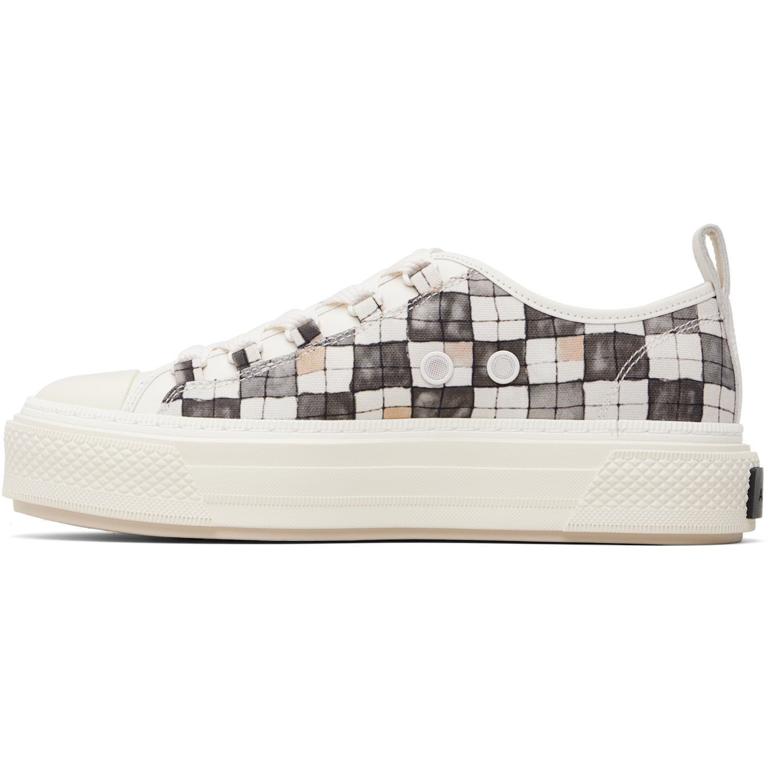  Amiri White & Gray Checkered Court Low Sneakers 