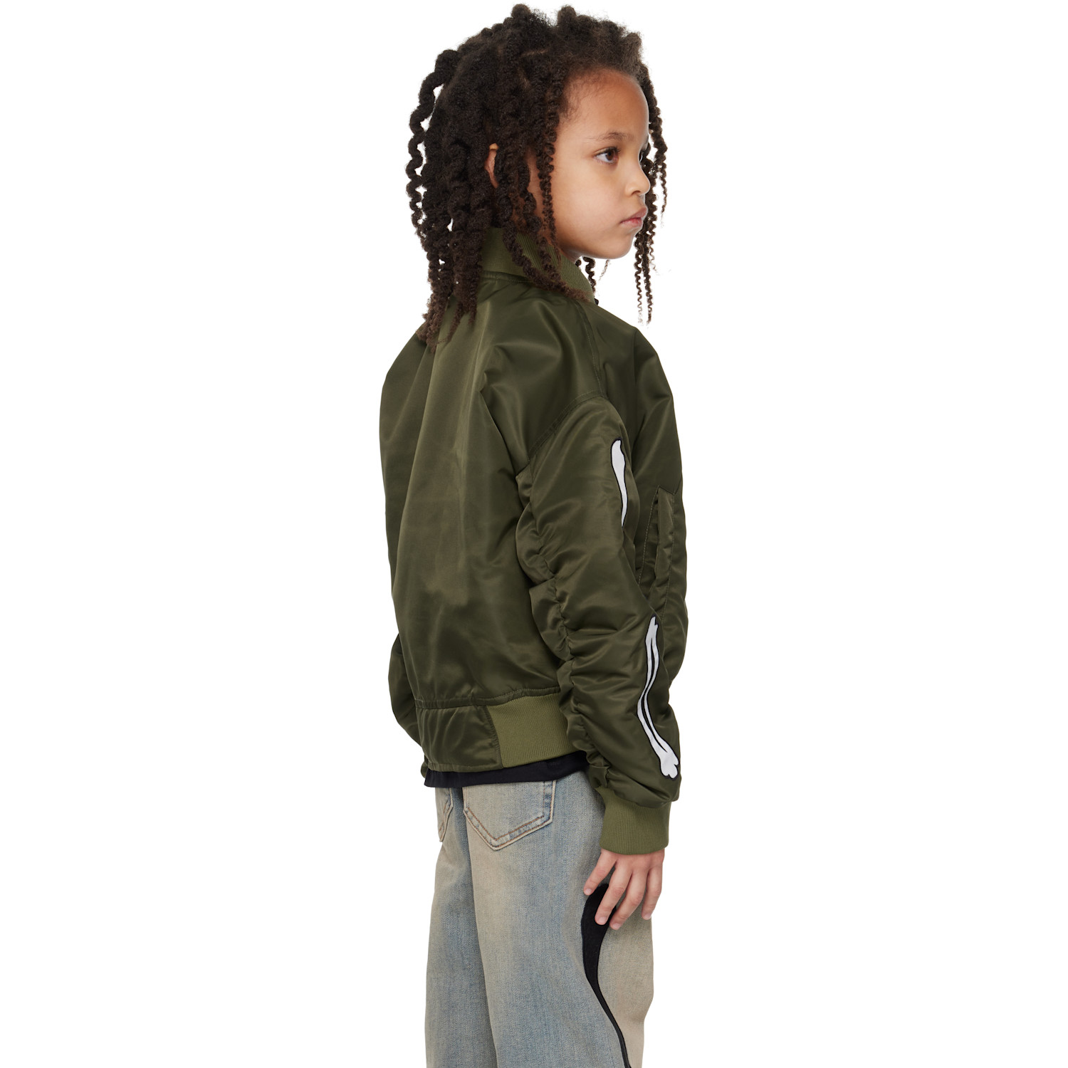  Amiri Kids Khaki Bones Bomber Jacket 