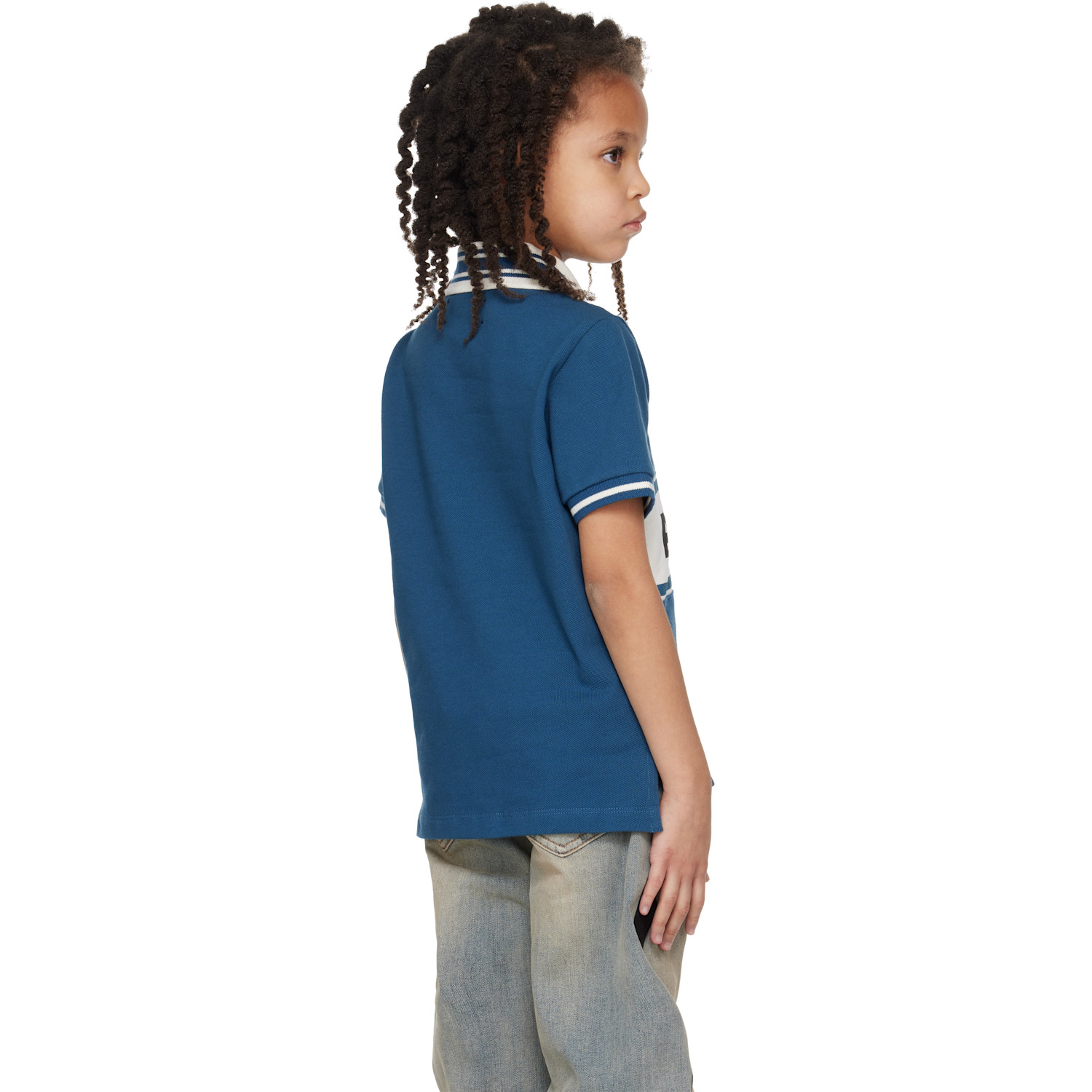  Amiri Kids Navy 'amiri' Sport Polo 