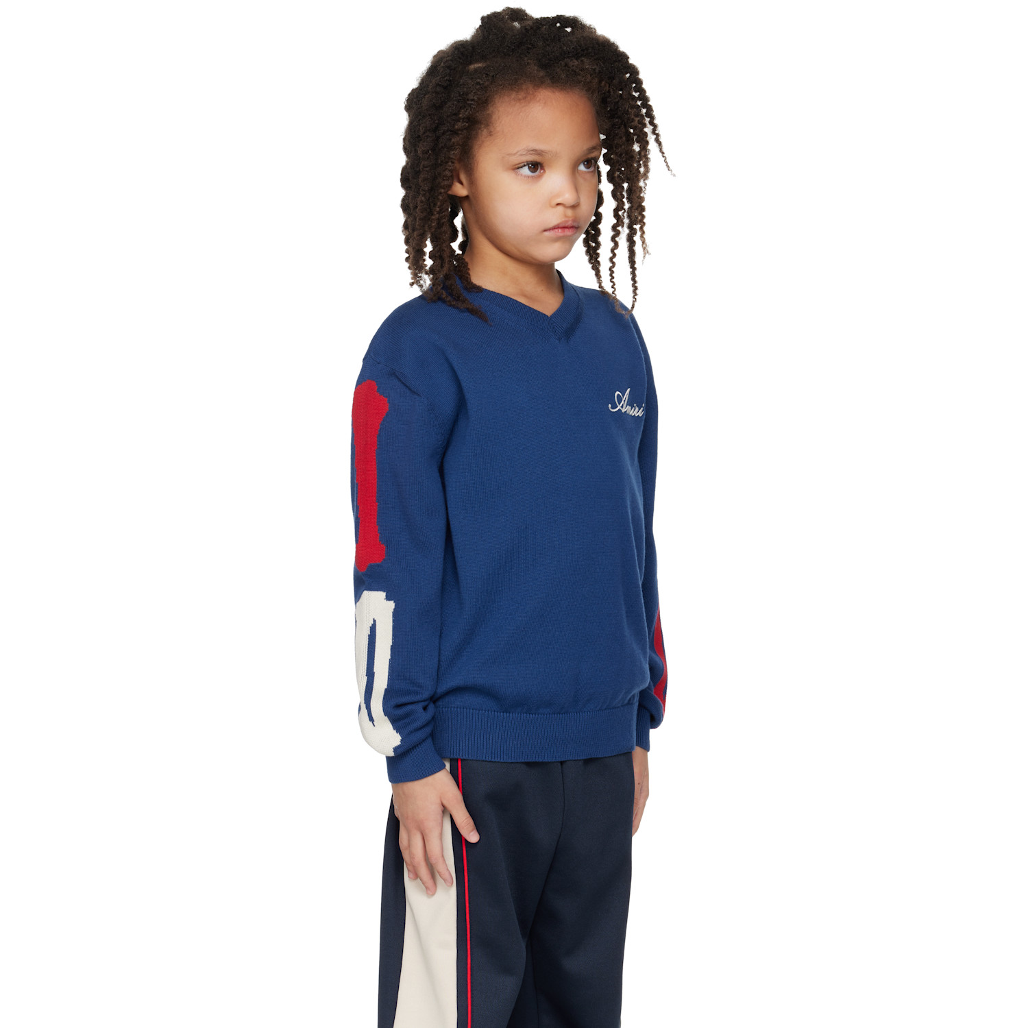  Amiri Kids Navy Bones Sweater 