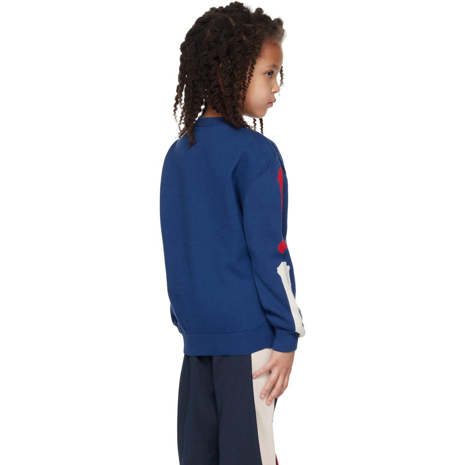  Amiri Kids Navy Bones Sweater 