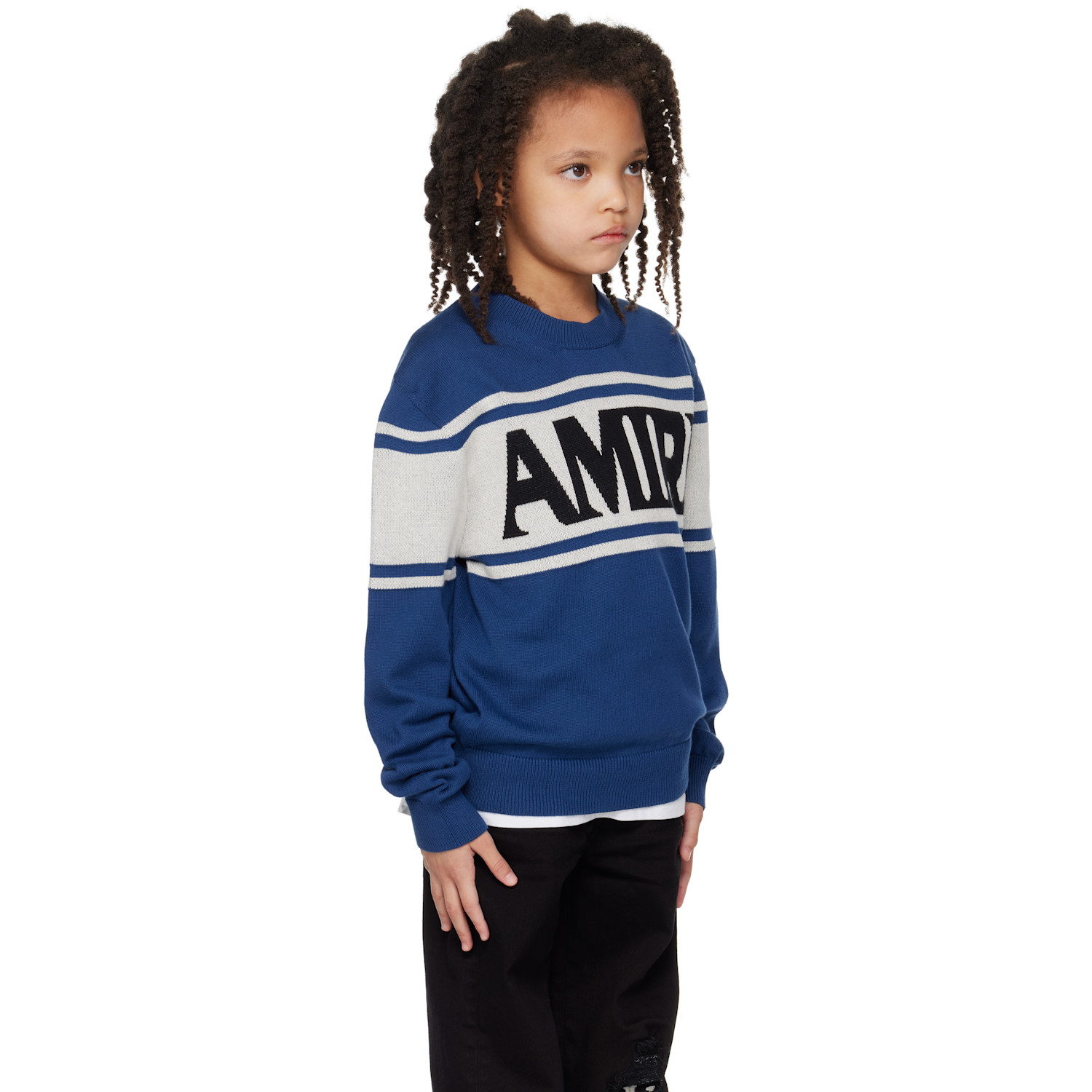  Amiri Kids Navy 'amiri' Sport Sweater 