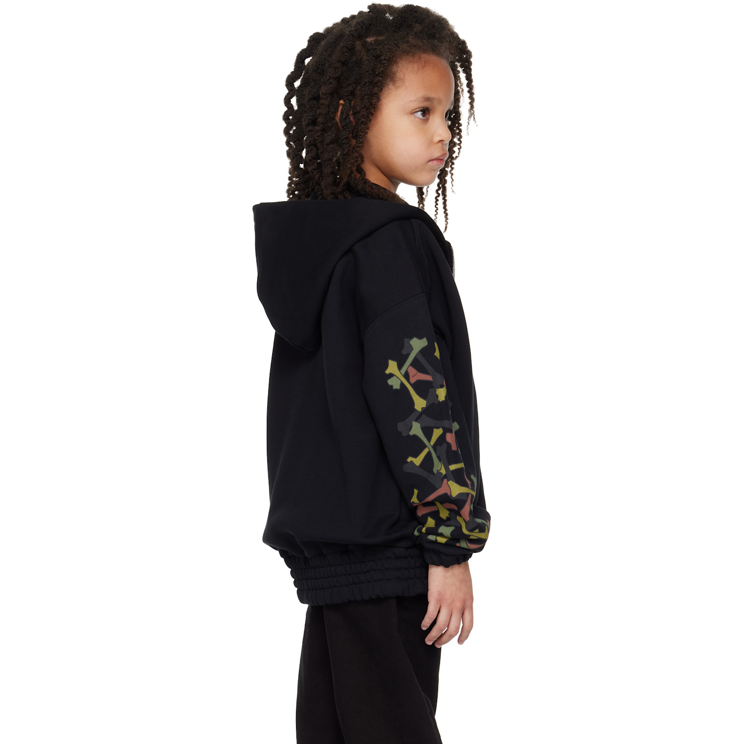  Amiri Kids Black Bones Zip Hoodie 