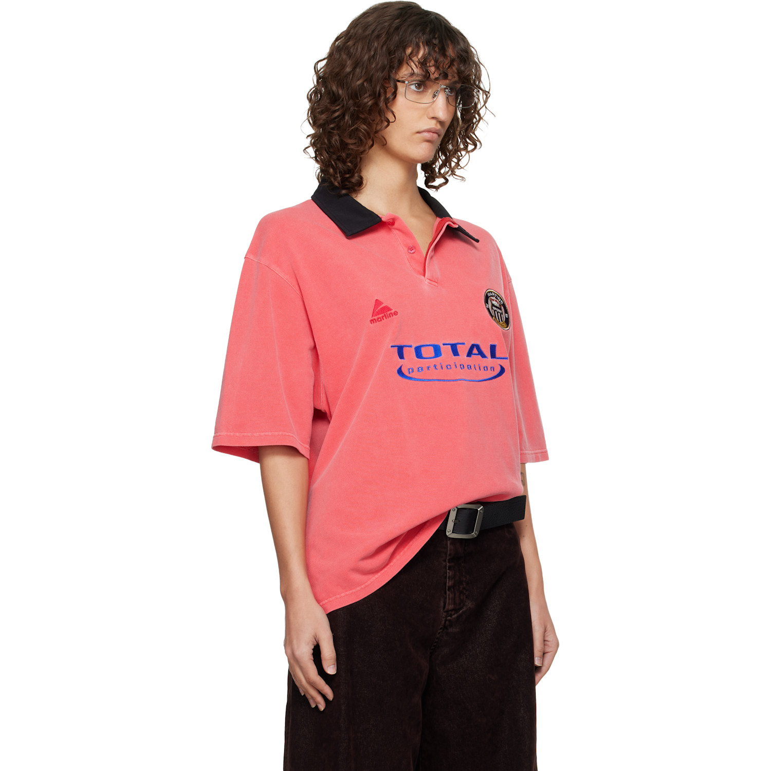  Martine Rose Pink Oversized S/s 'total' Sports Polo 