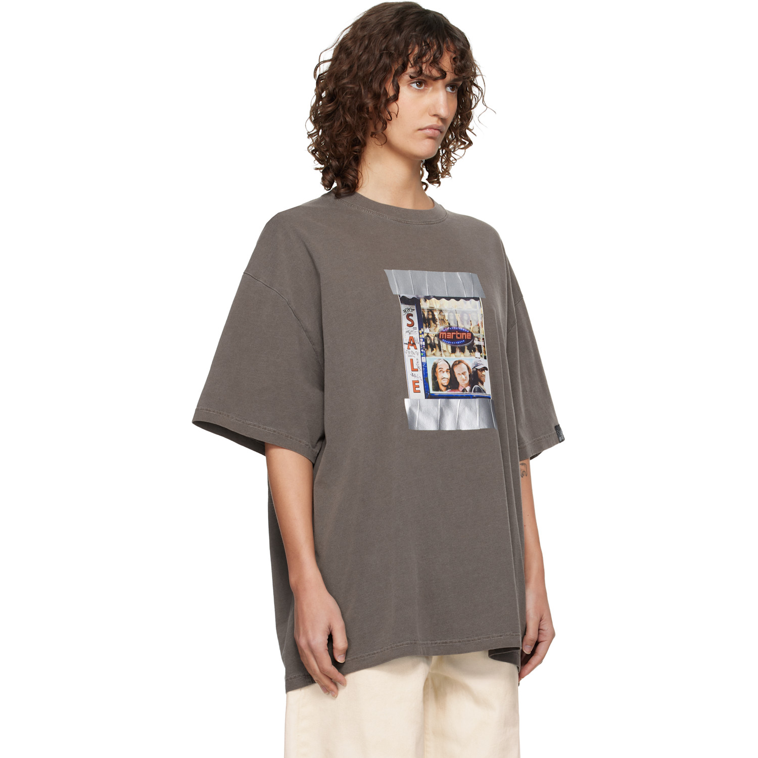  Martine Rose Brown S/s Oversized 'salon' T-shirt 