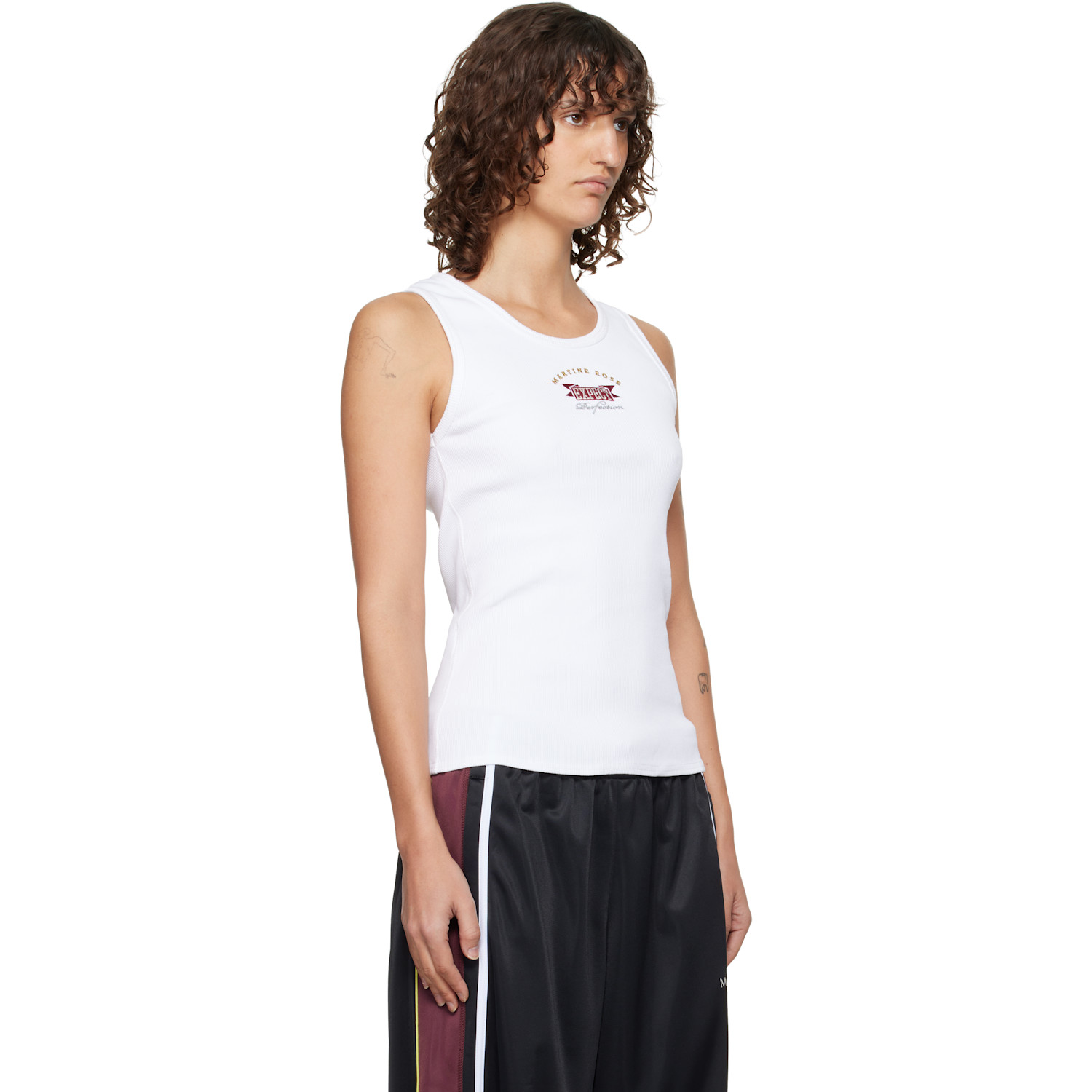  Martine Rose White Embroidered-logo Tank Top 