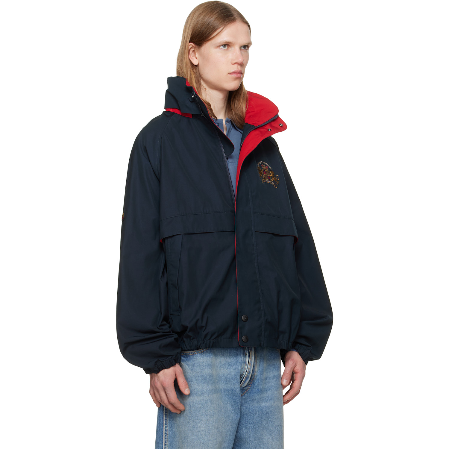  Martine Rose Navy 'expect Perfection' Anorak Jacket 