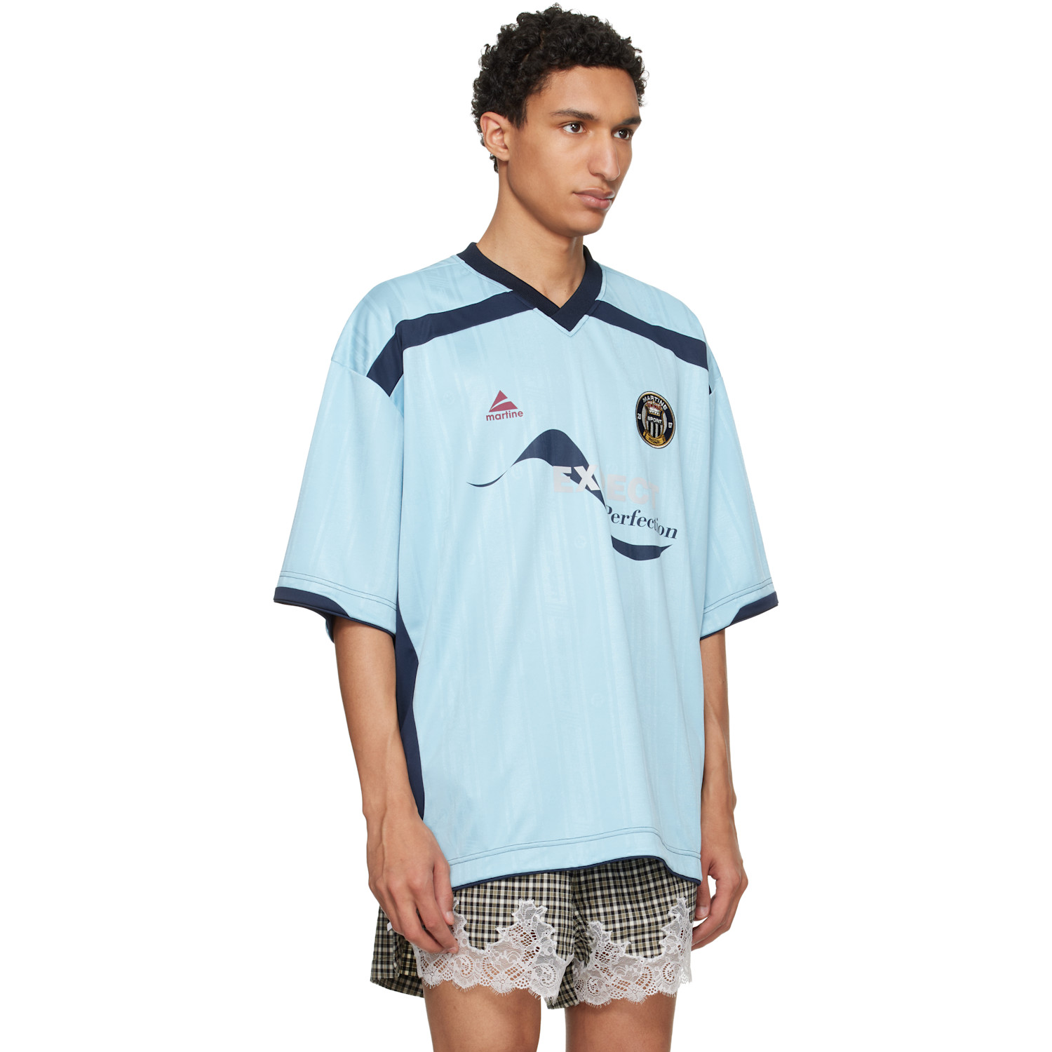  Martine Rose Blue Football Jersey 