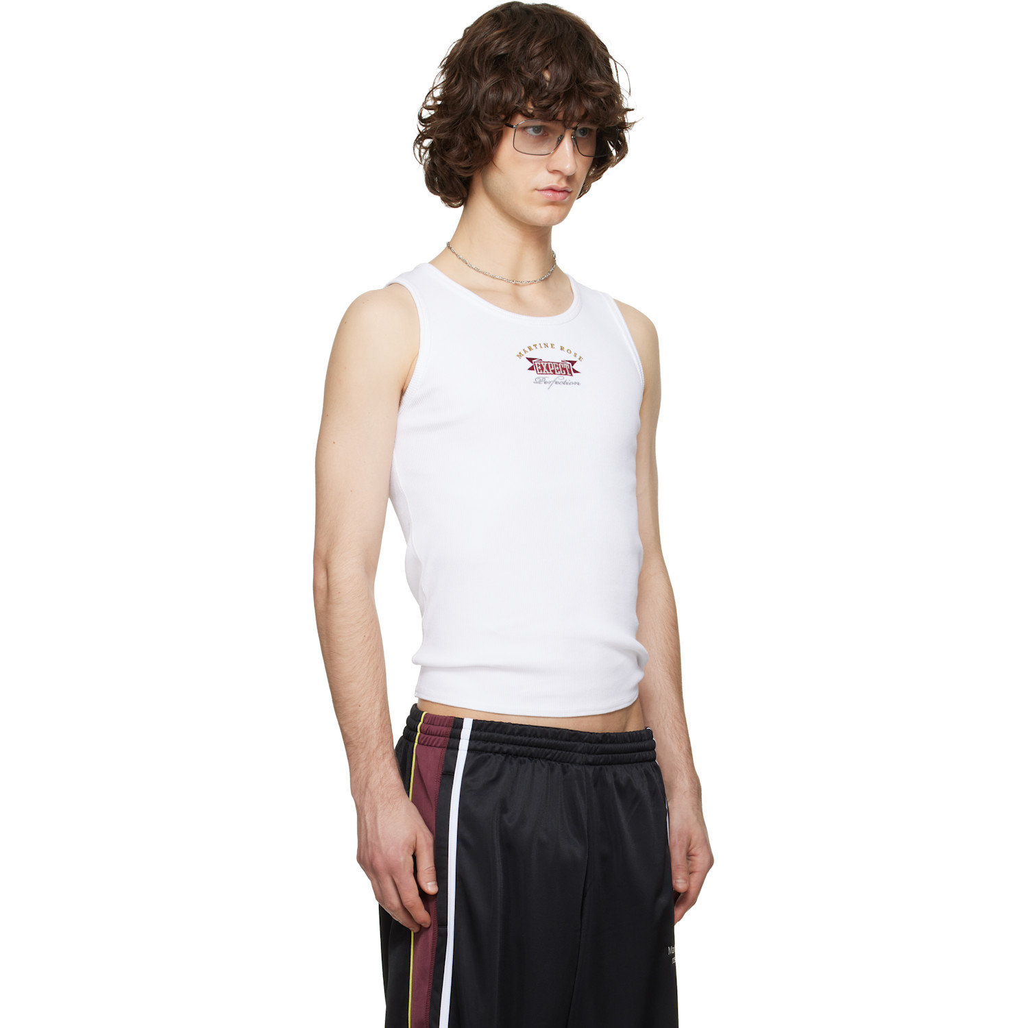  Martine Rose White Embroidered-logo Tank Top 