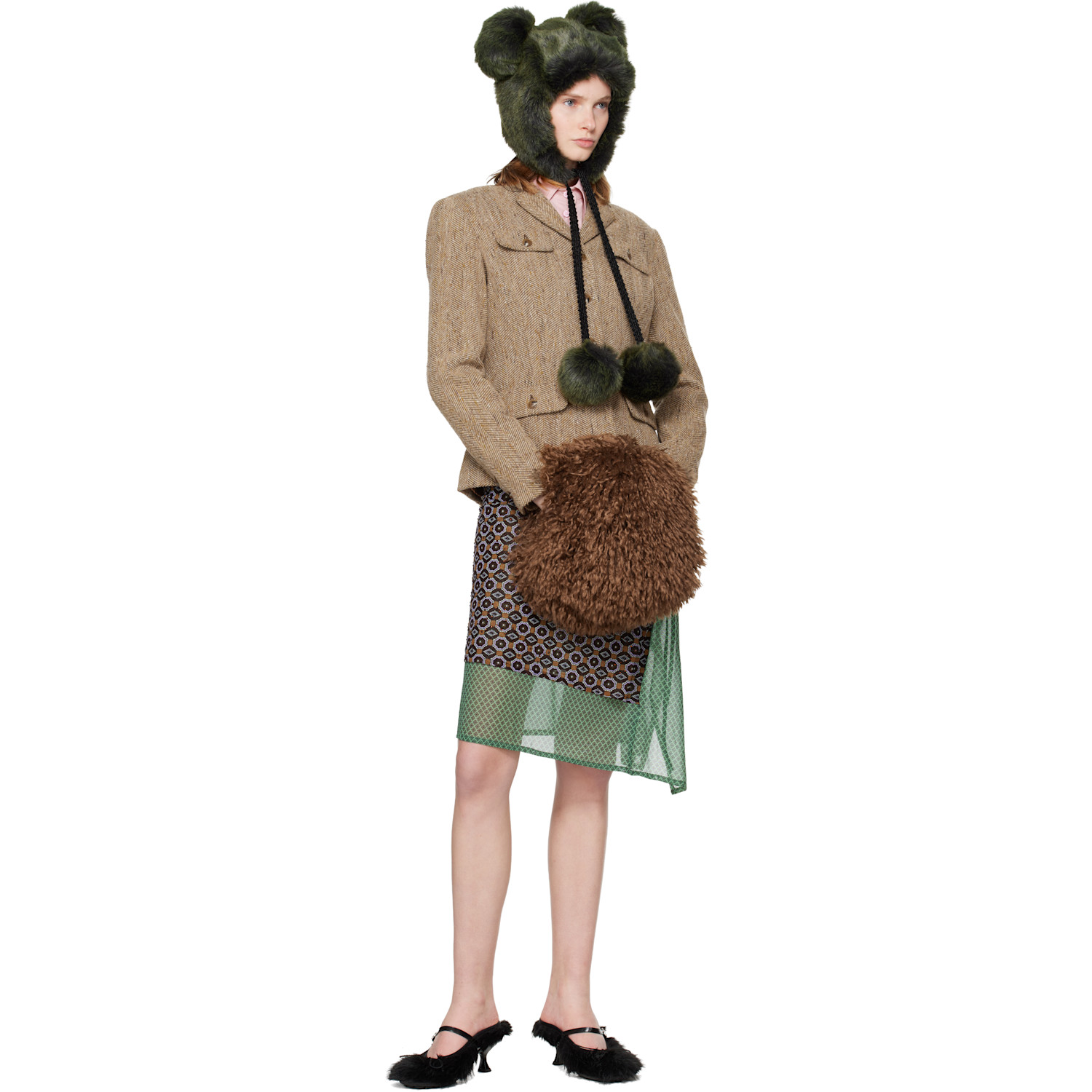  Anna Sui Ssense Exclusive Brown Faux-fur Muff Hand Warmer 