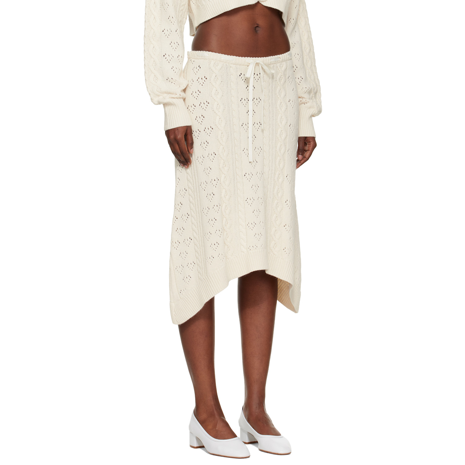  Guizio Off-white Noah Wool Cable Midi Skirt 