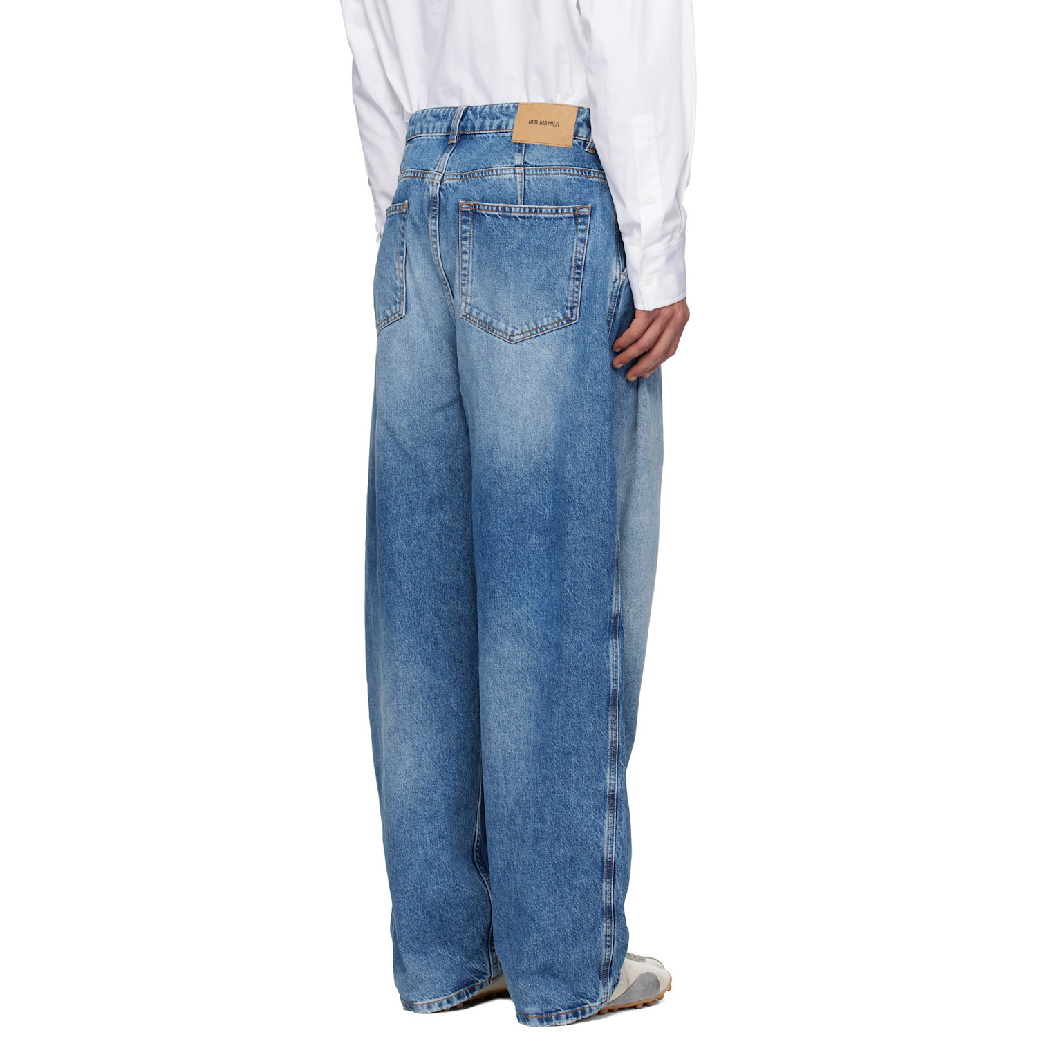  Hed Mayner Blue Pleated Jeans 