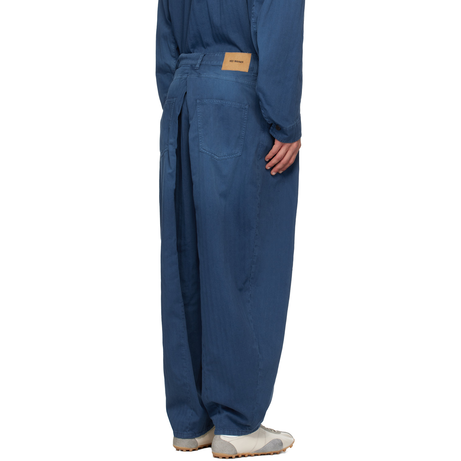  Hed Mayner Blue Pleated Jeans 