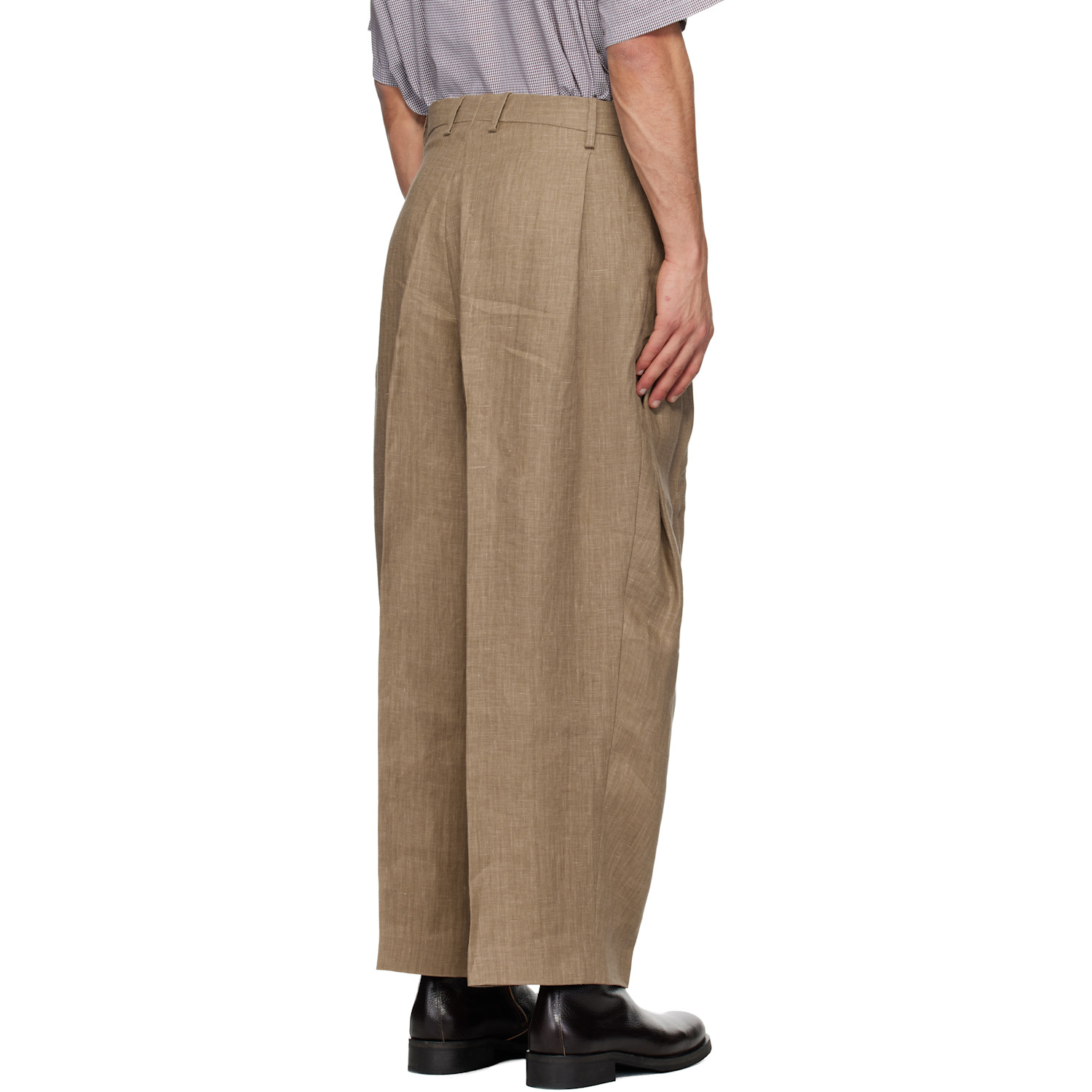 Hed Mayner Brown Linen Trousers 