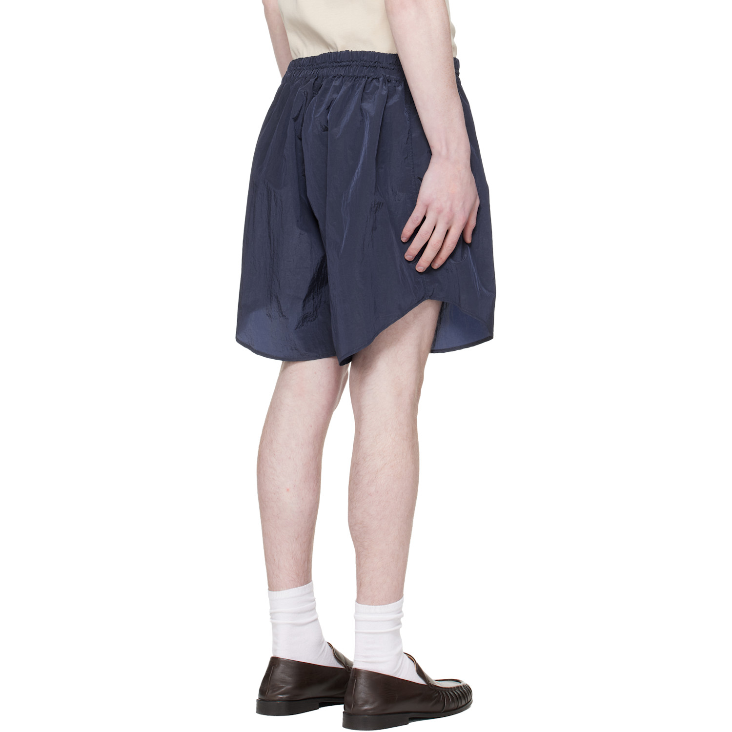 Hed Mayner Navy Curved Shorts 