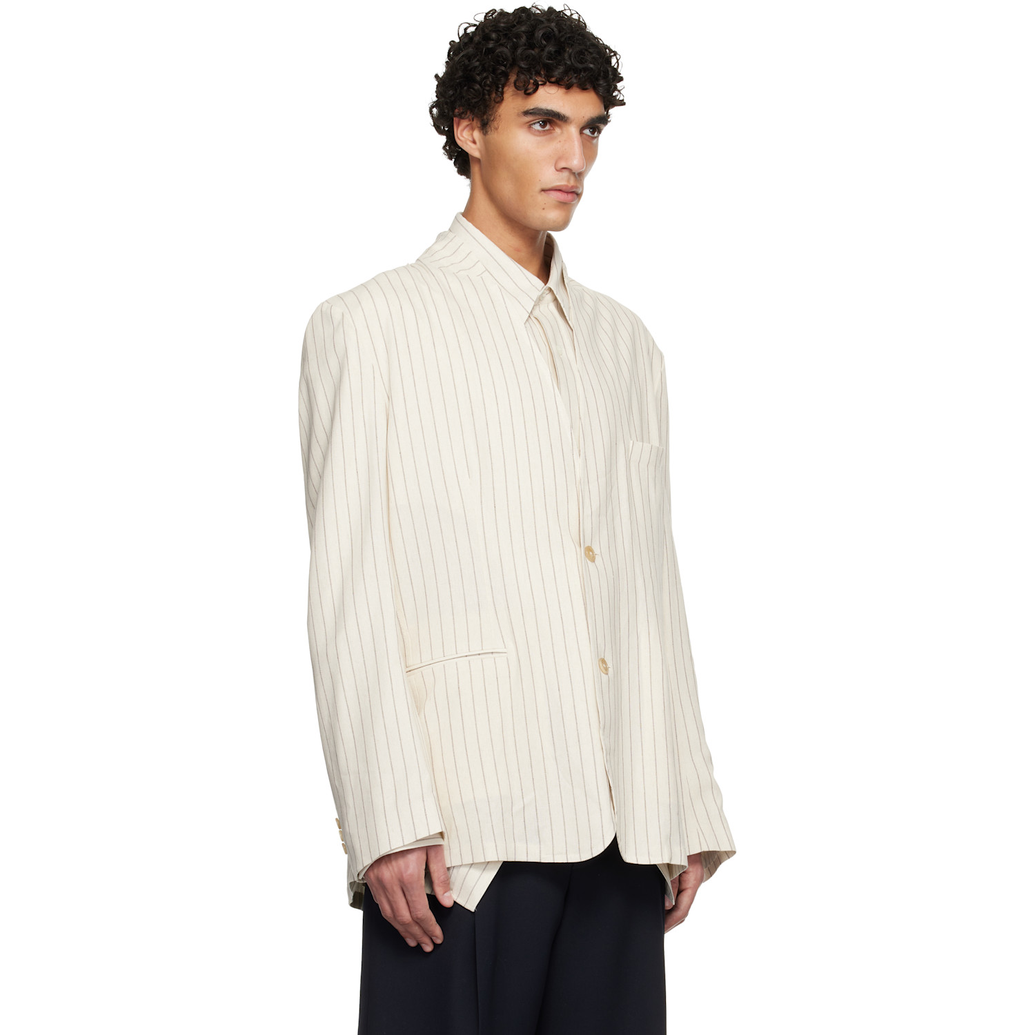  Hed Mayner Beige Linen Blazer 