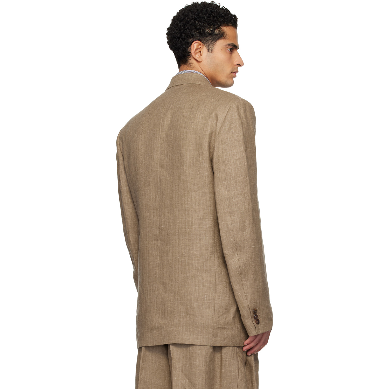  Hed Mayner Brown Linen Blazer 