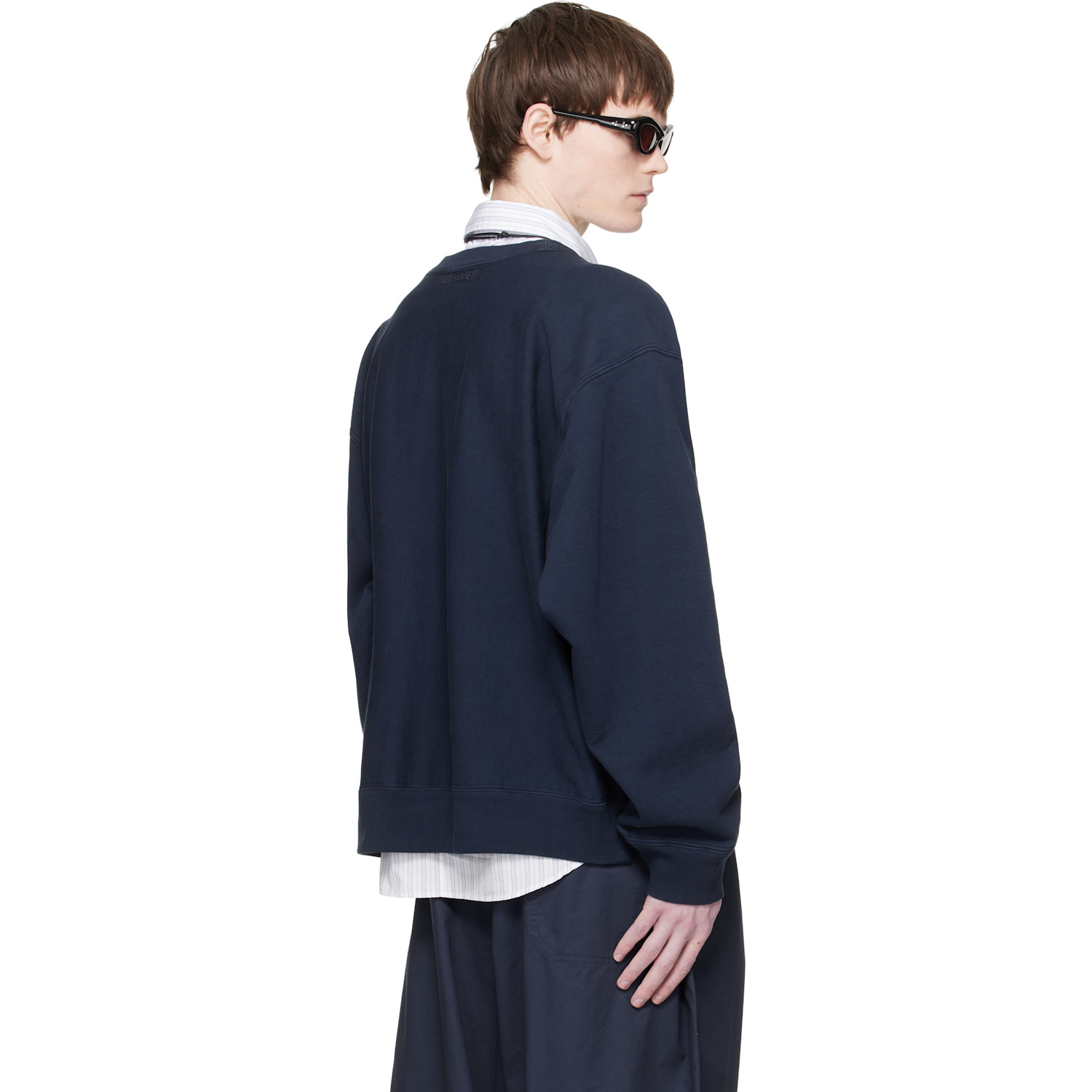  Hed Mayner Navy Embroidered-logo Sweatshirt 