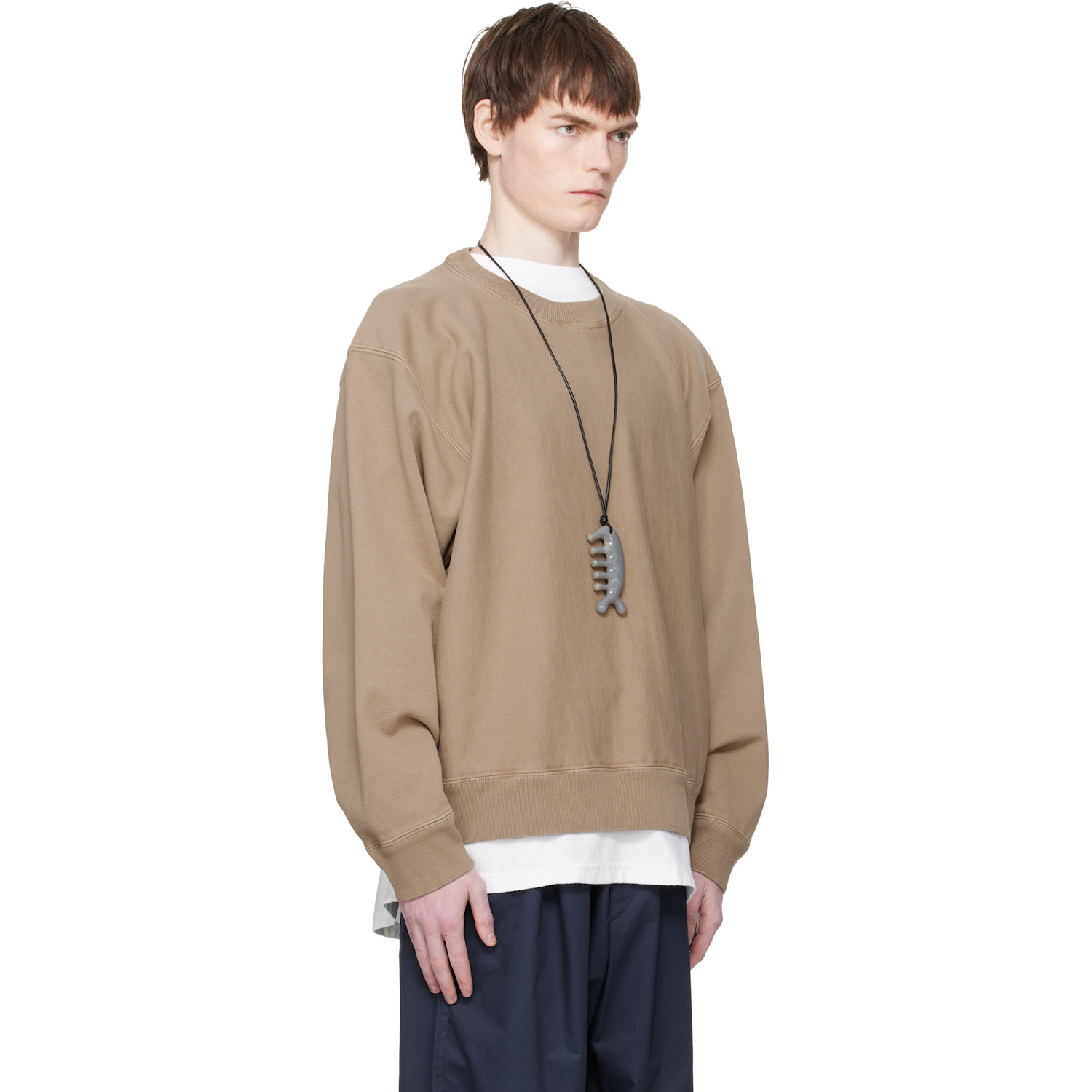  Hed Mayner Brown Embroidered-logo Sweatshirt 