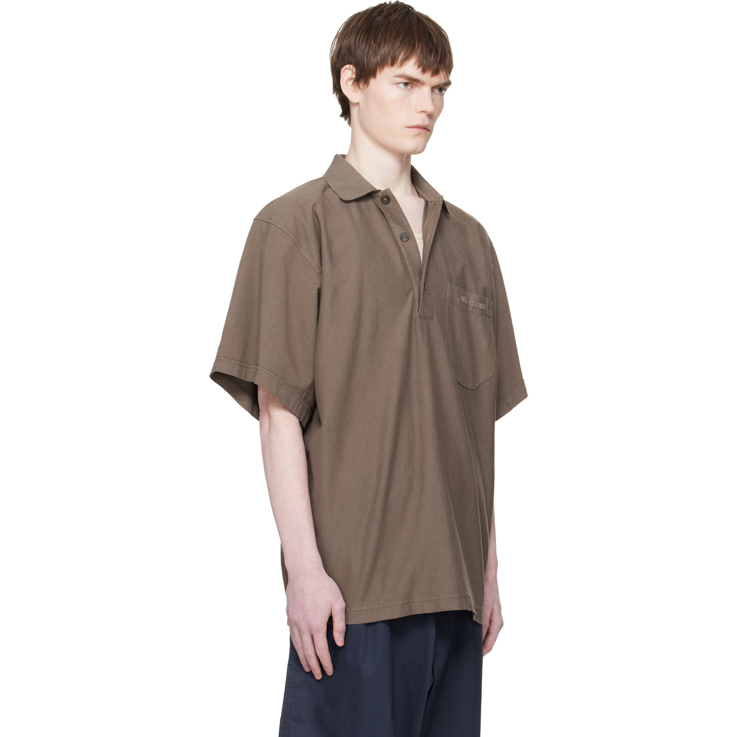  Hed Mayner Taupe Garment-dyed Polo 