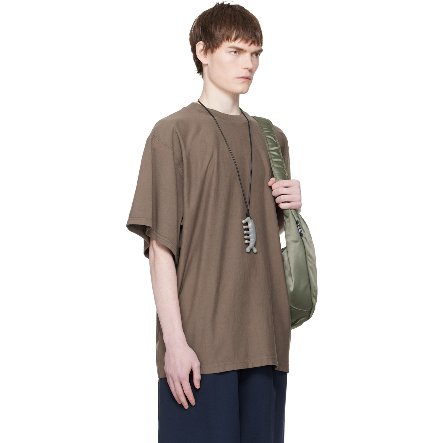 Hed Mayner Taupe Embroidered-logo T-shirt 