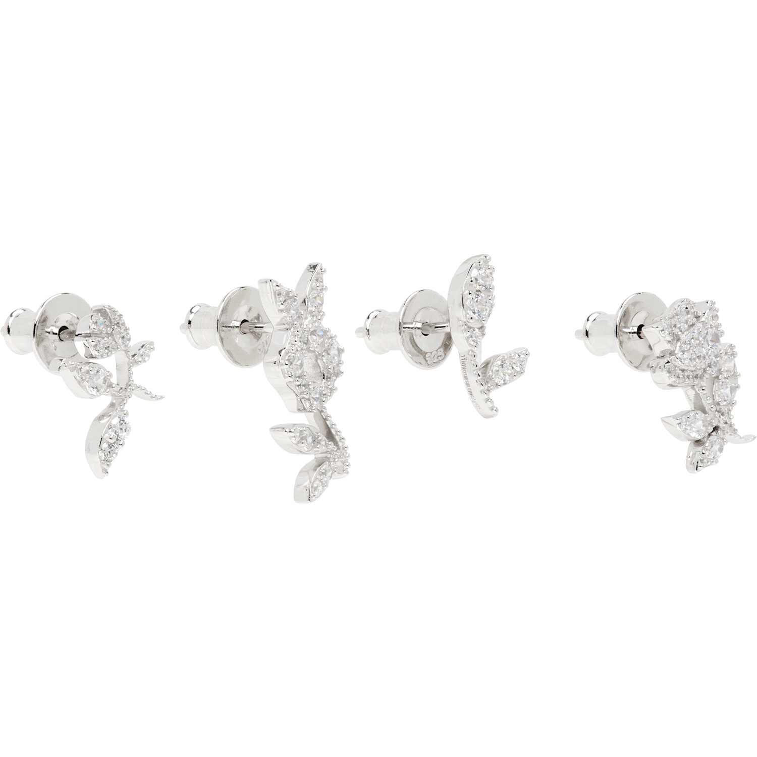  Shushu/tong Yvmin Edition Zircon Floral Gemstone Earring Set 
