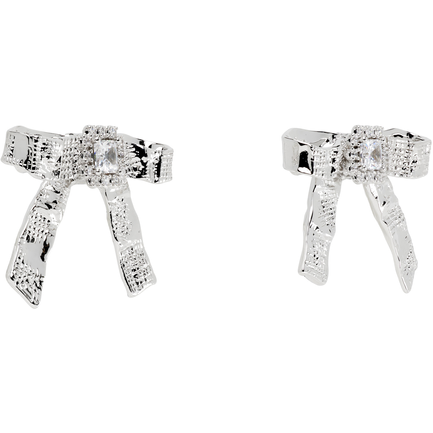  Shushu/tong Yvmin Edition Twisted Rope Bow Faux-pearl Earrings 