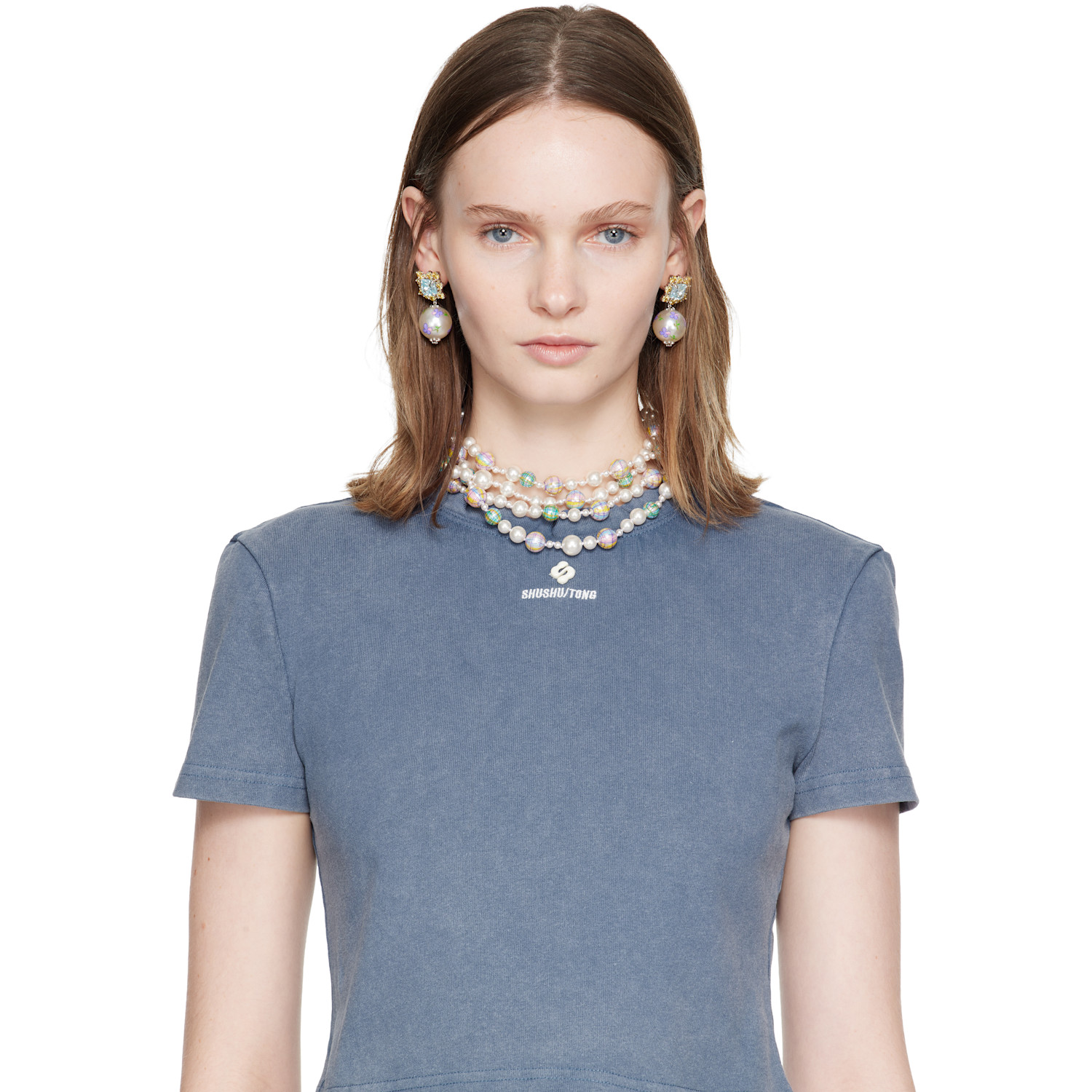  Shushu/tong Painted Faux-pearl Layered Necklace 