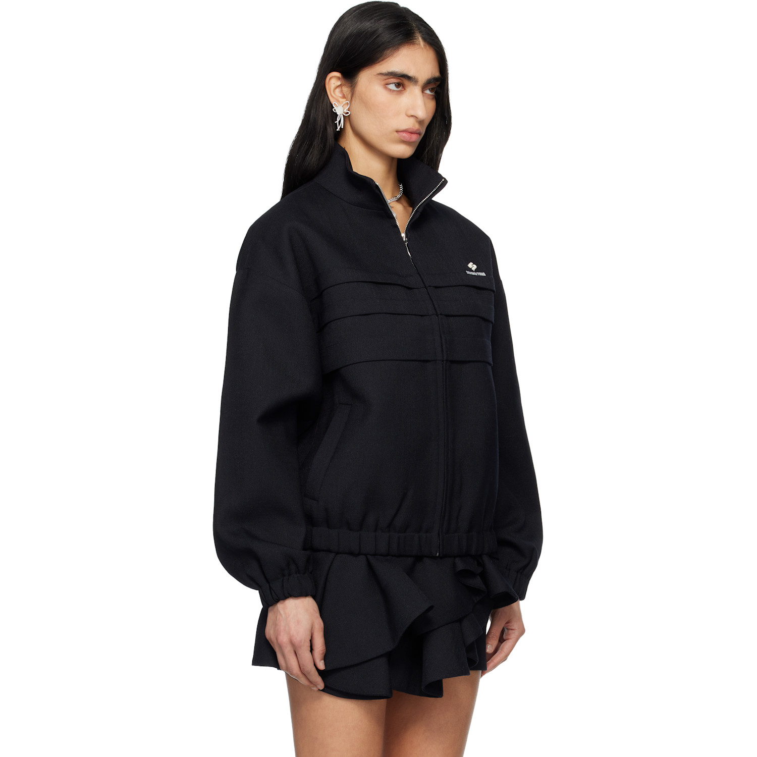  Shushu/tong Navy Tucked Seam Oversized Track Jacket 