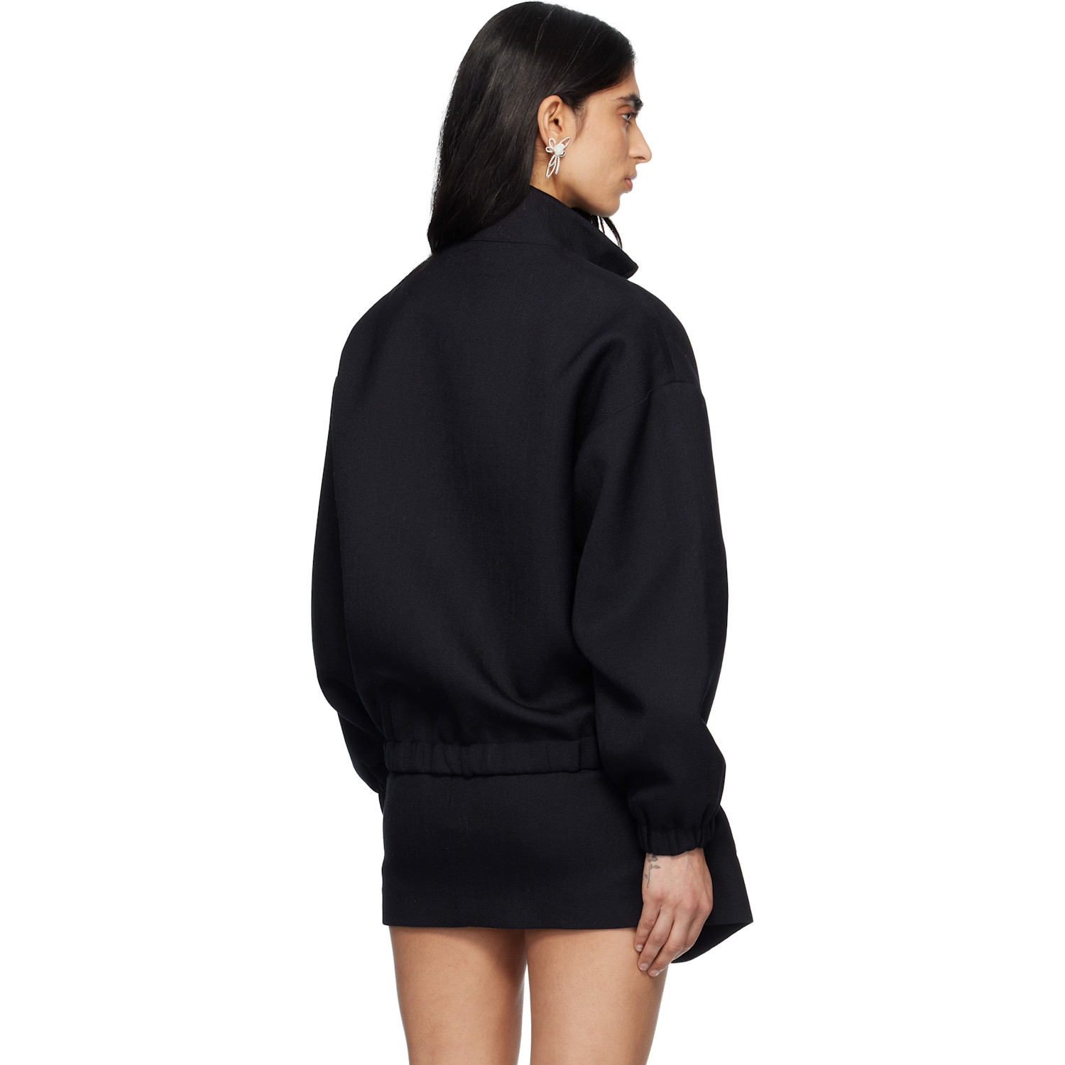  Shushu/tong Navy Tucked Seam Oversized Track Jacket 