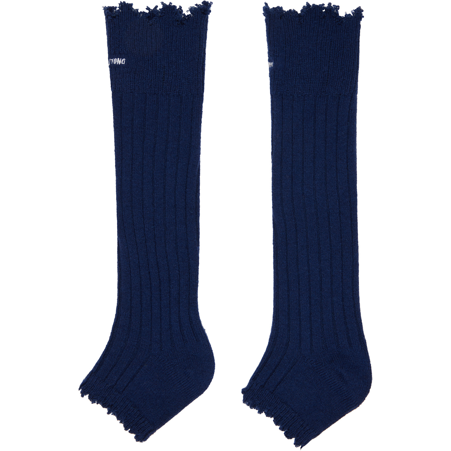  Shushu/tong Navy Embroidered Logo Sandal Socks 