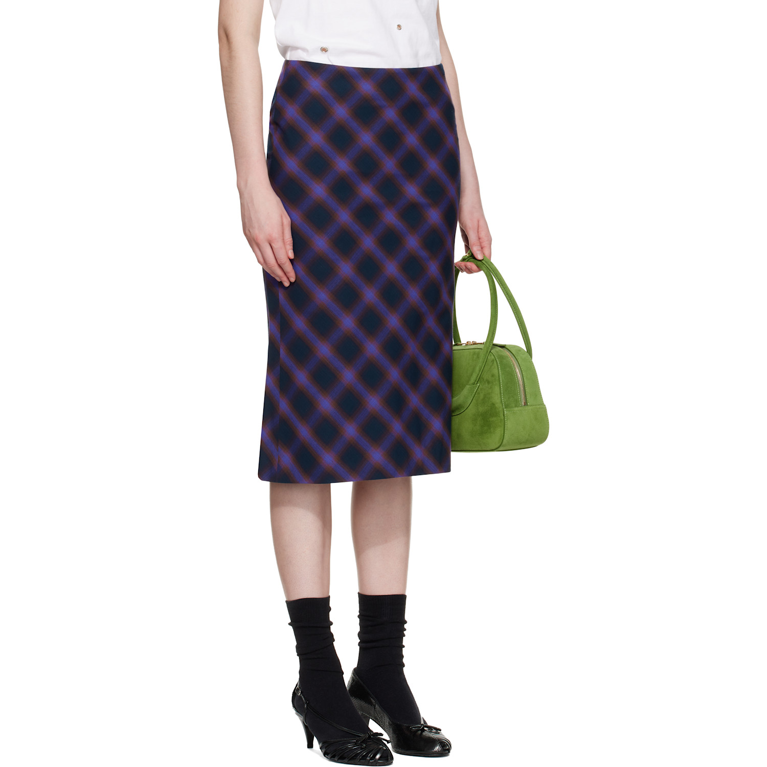  Shushu/tong Purple Trumpet Hem Midi Skirt 