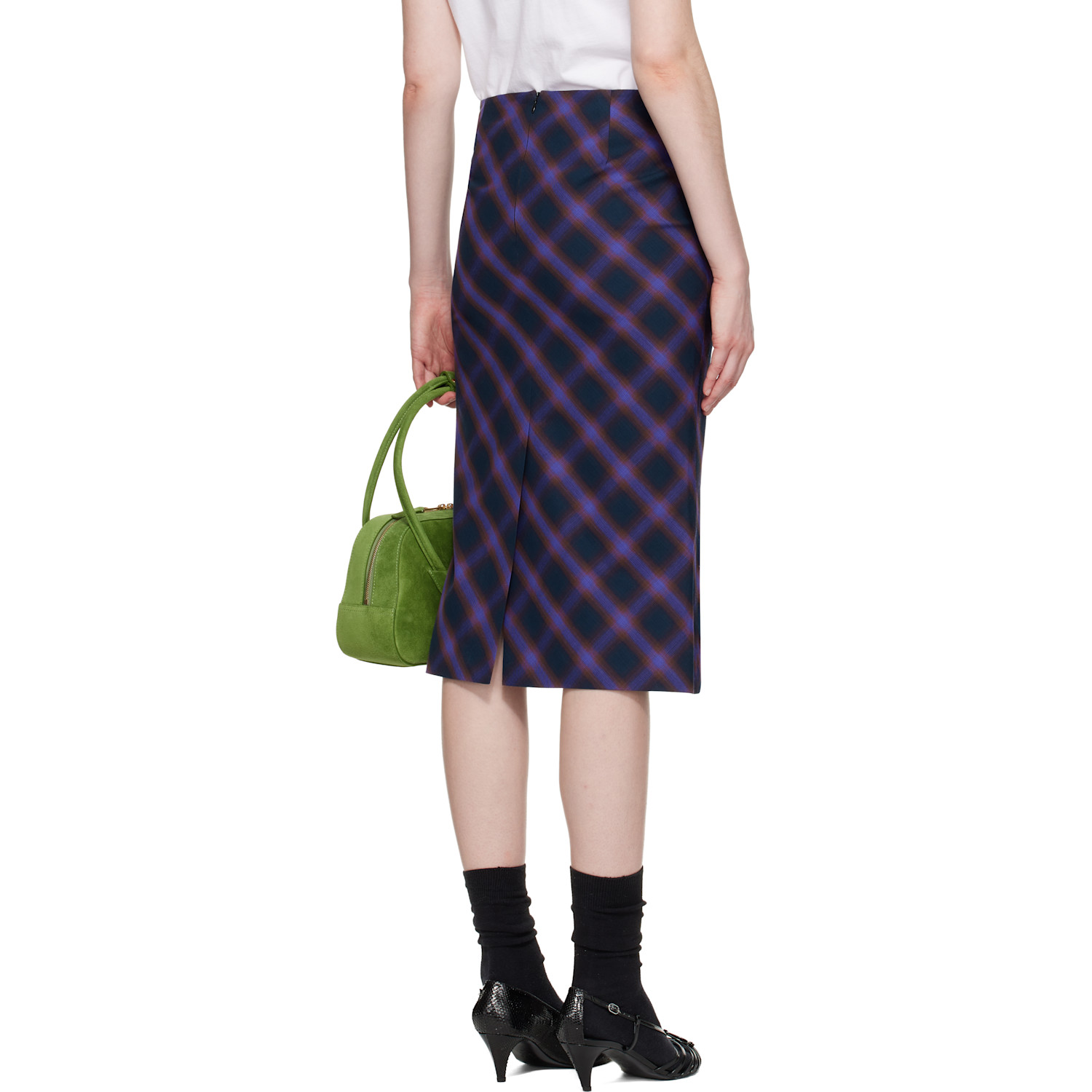  Shushu/tong Purple Trumpet Hem Midi Skirt 