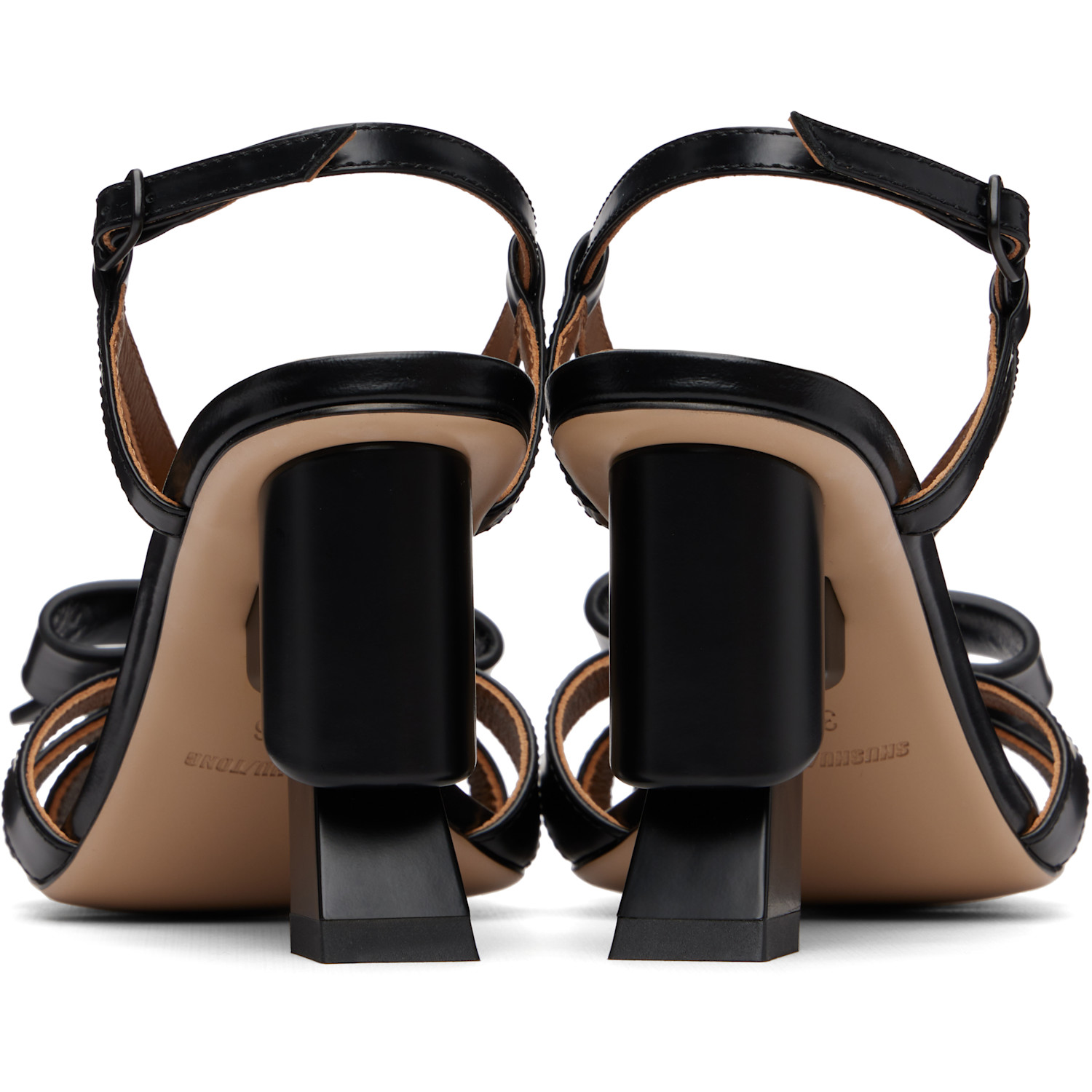  Shushu/tong Black Bow Detail Heeled Sandals 