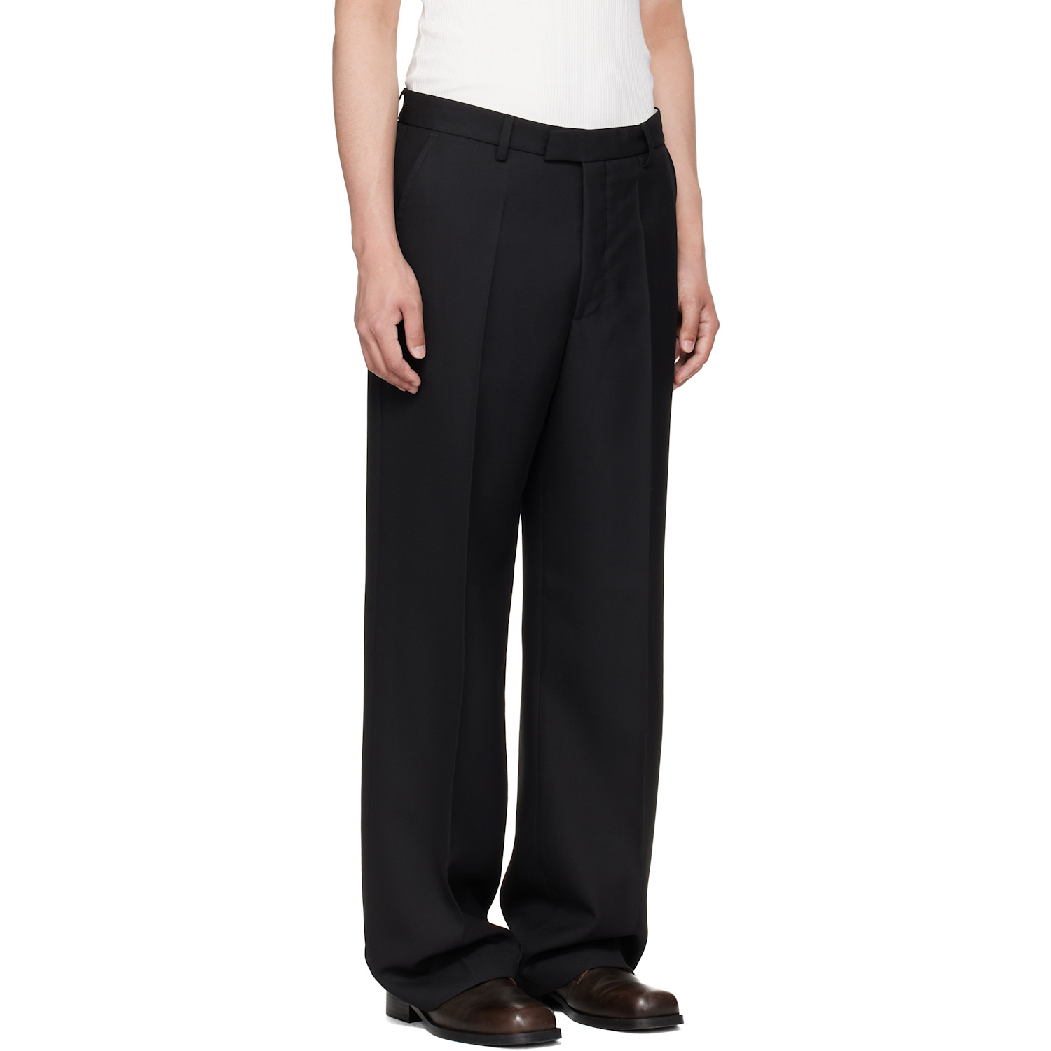  Second/layer Black Relaxed Primo Trousers 