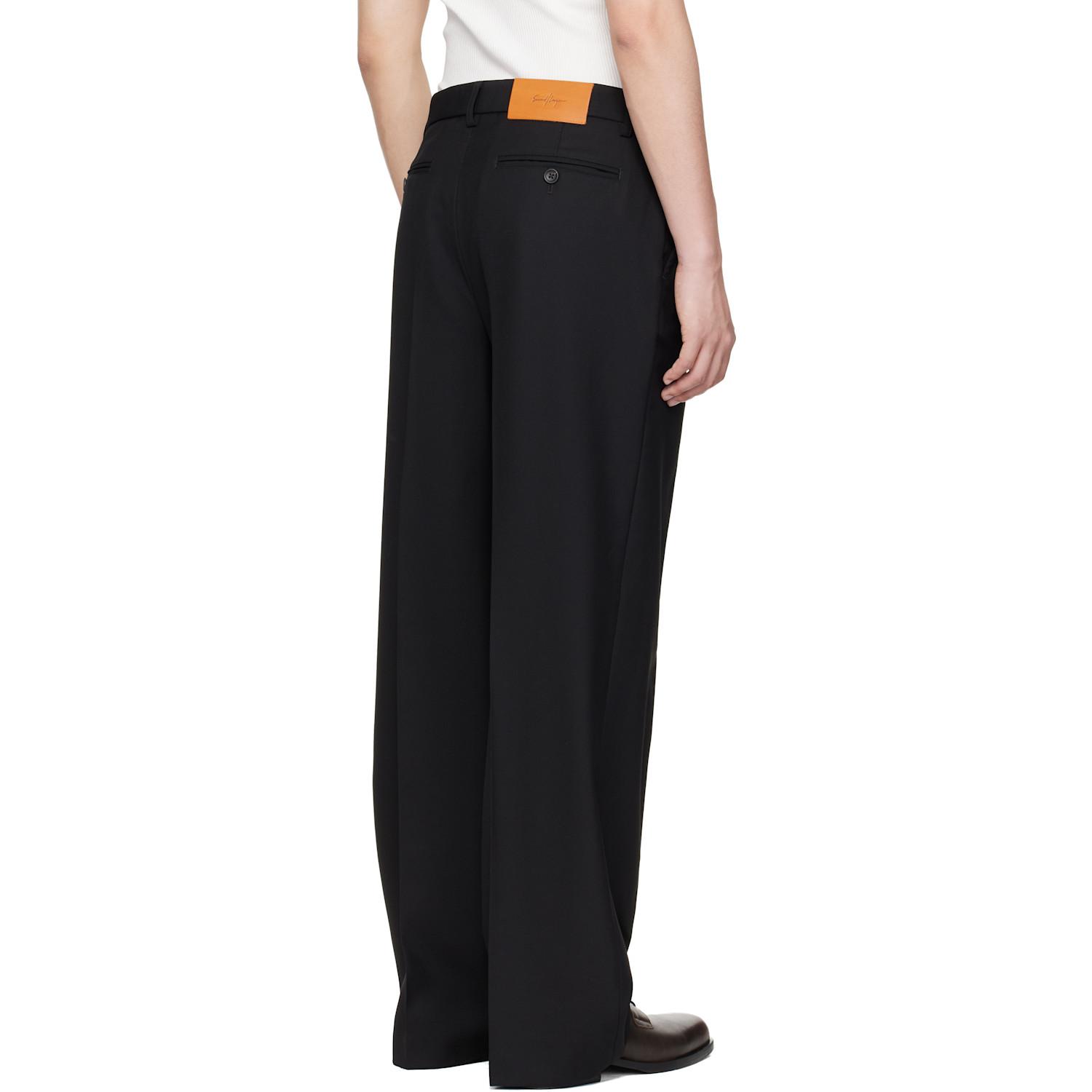  Second/layer Black Relaxed Primo Trousers 