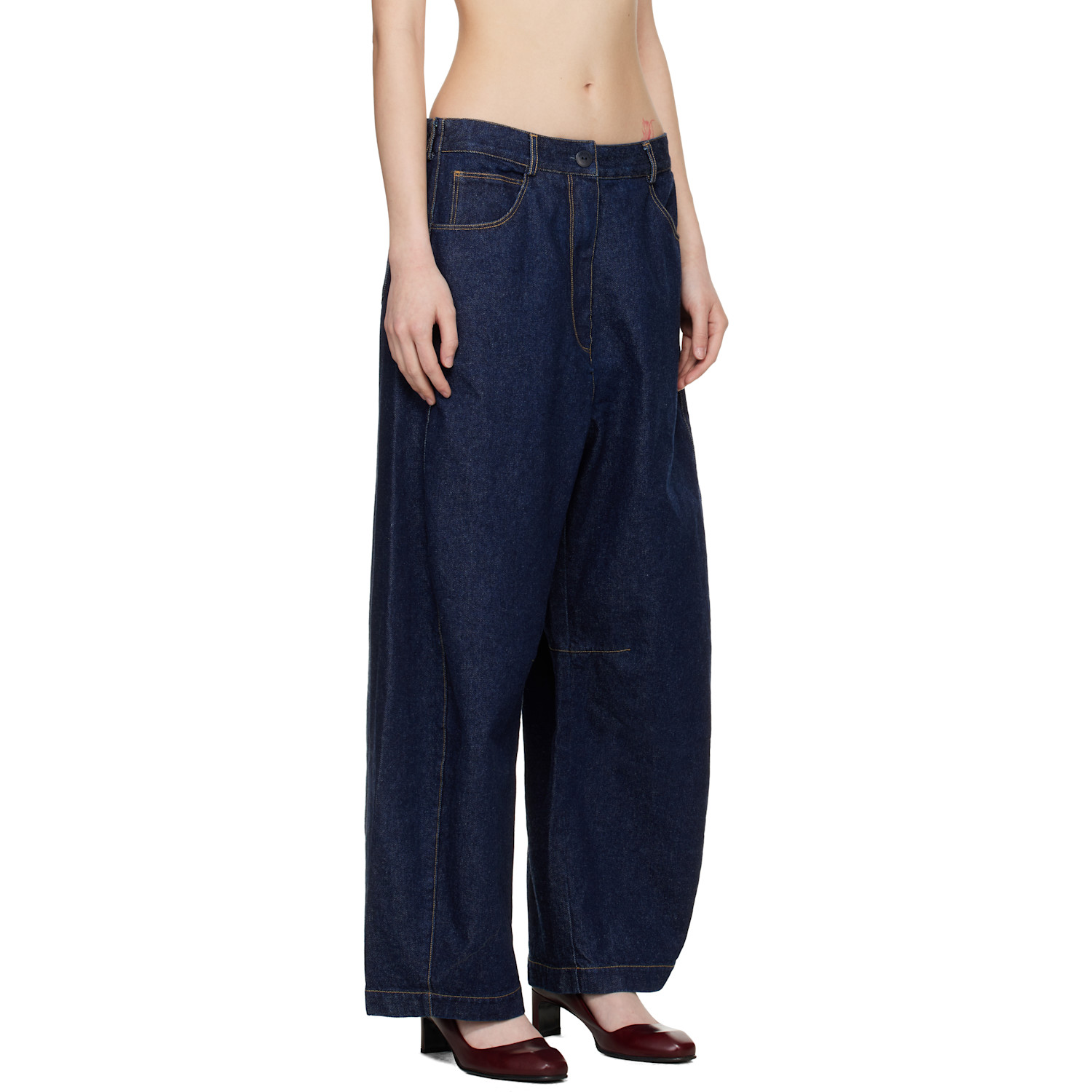  Cordera Blue Curved Baggy Jeans 