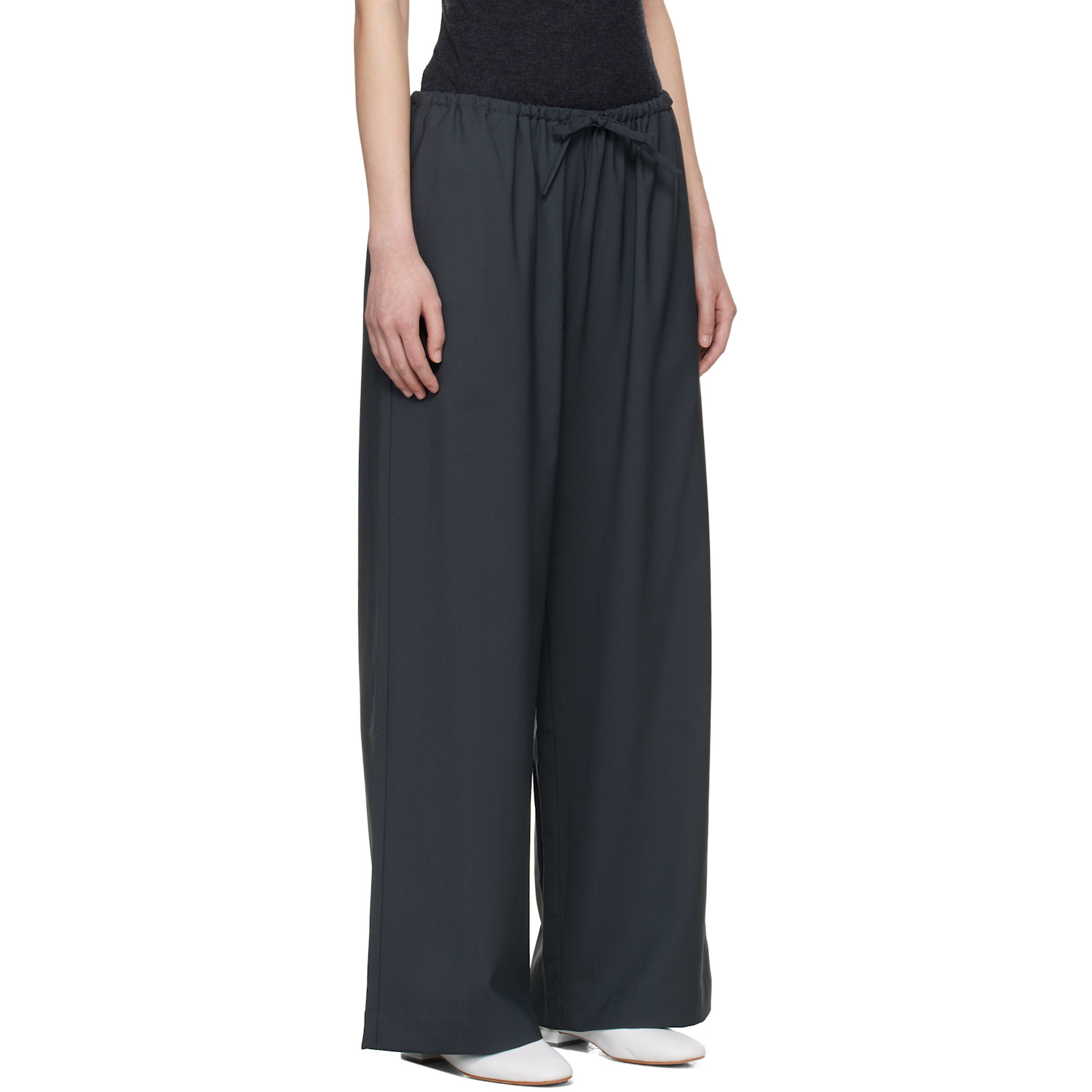  Cordera Gray Tailored Drawstring Trousers 