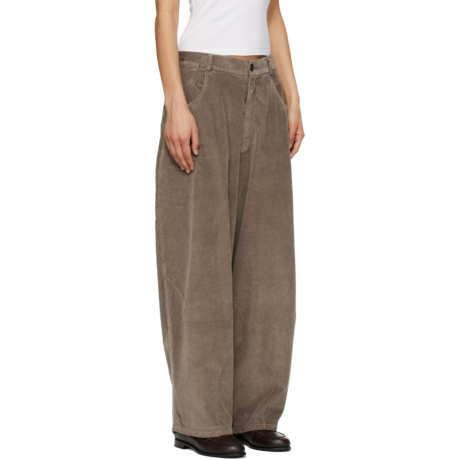  Cordera Gray Corduroy Baggy Trousers 