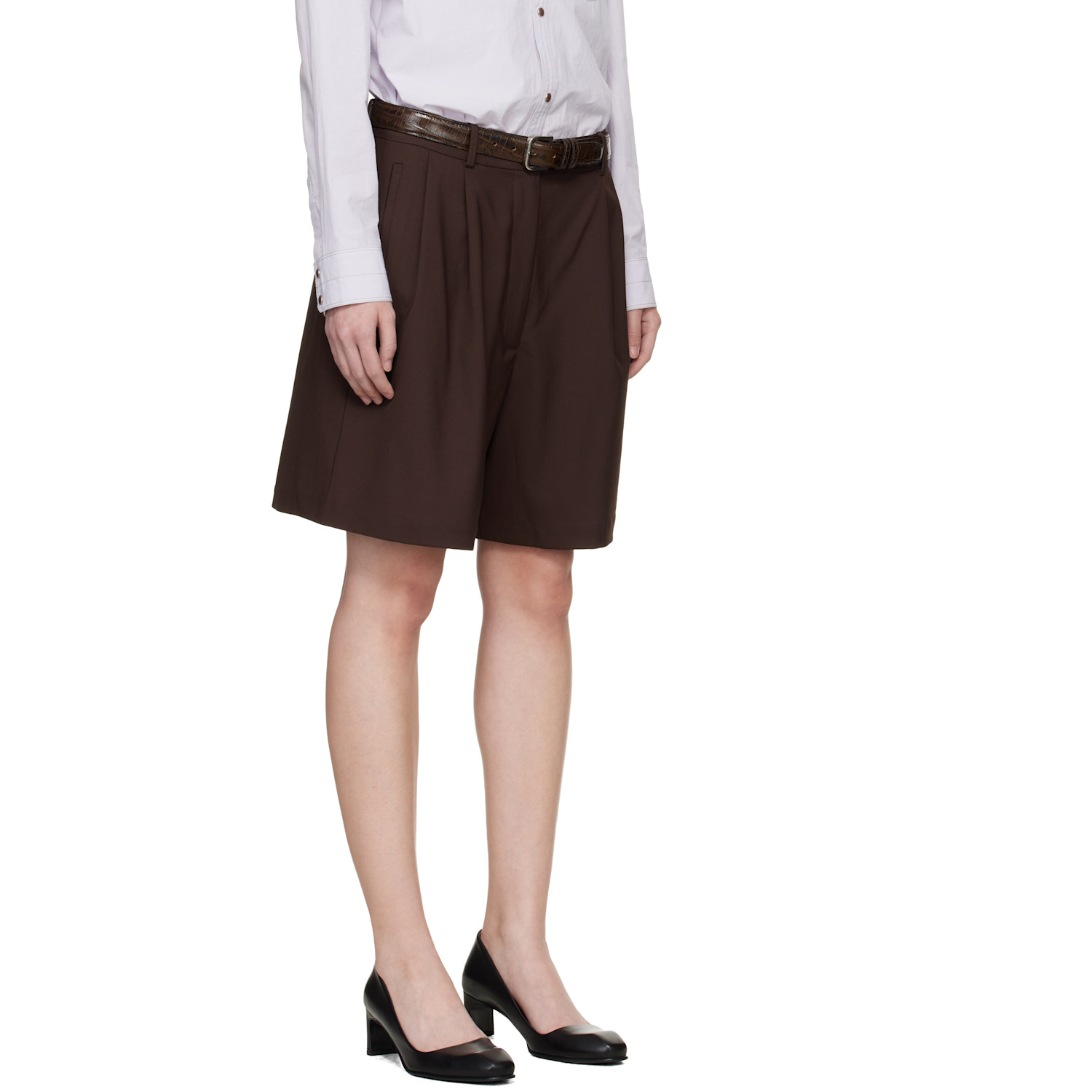  Cordera Brown Tailored Bermuda Shorts 