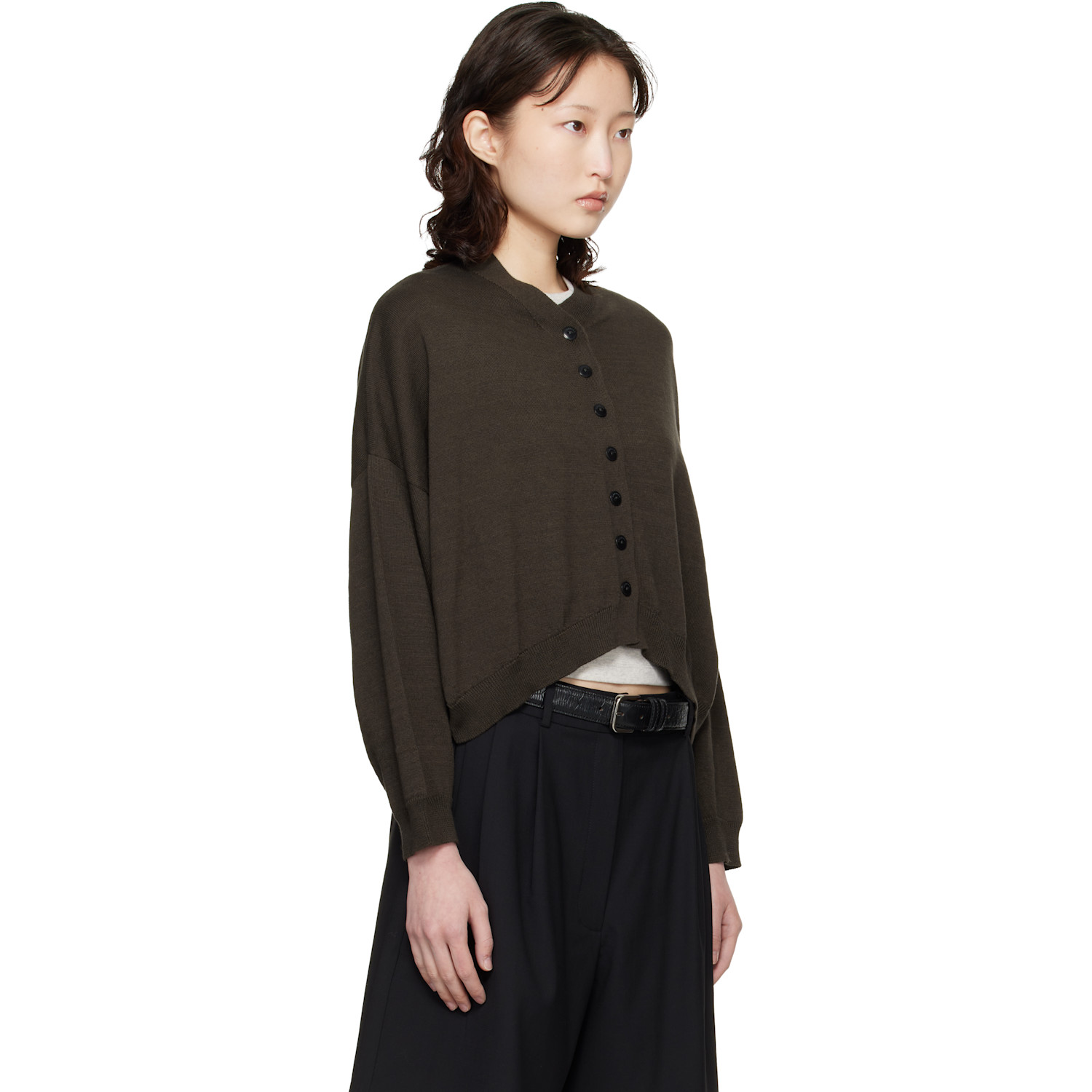  Cordera Brown Cotton & Cashmere Cardigan 
