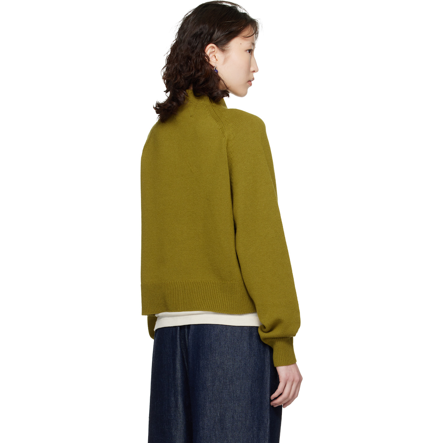  Cordera Green Merino Wool Perkins Cardigan 