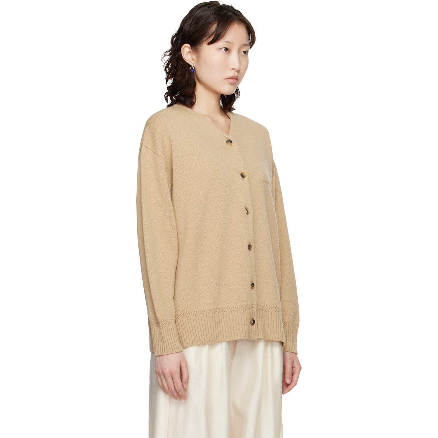  Cordera Beige Merino Wool Cardigan 