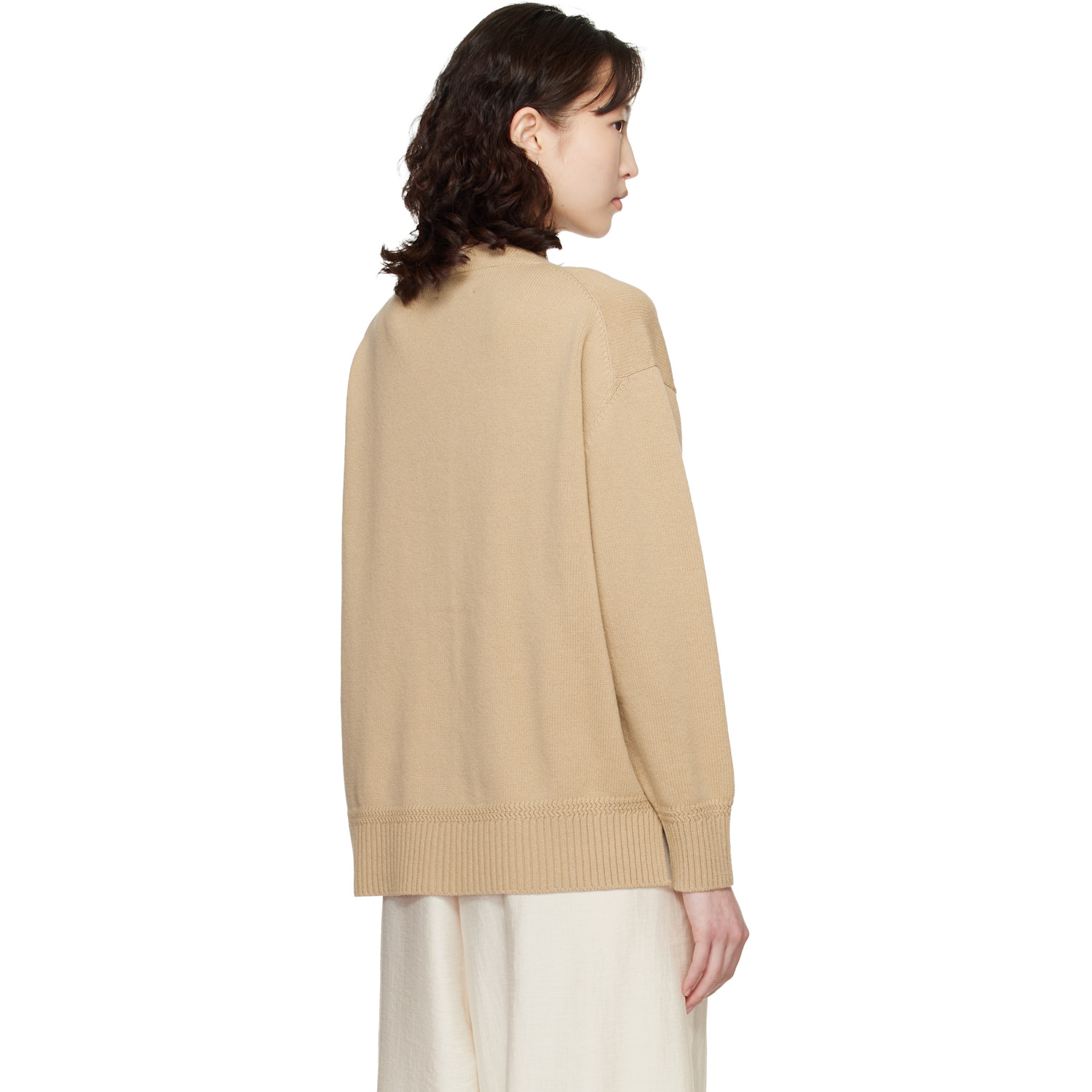  Cordera Beige Merino Wool Cardigan 