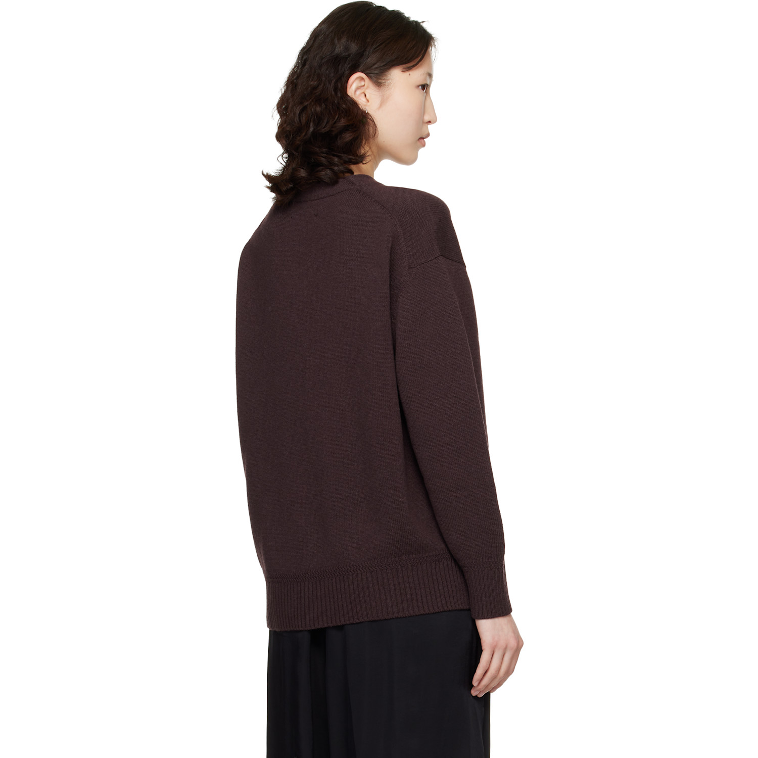  Cordera Burgundy Merino Wool Cardigan 