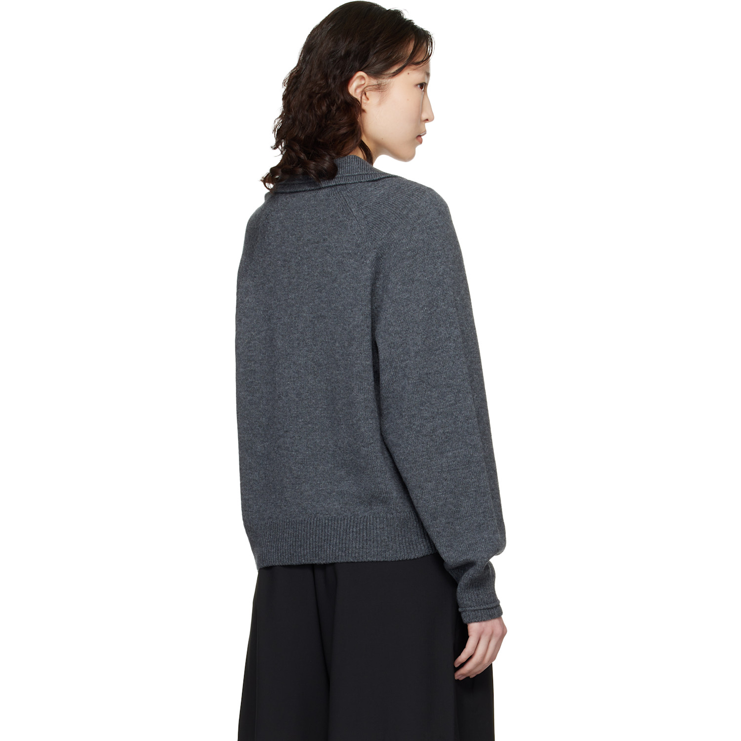  Cordera Gray Merino Wool Polo 